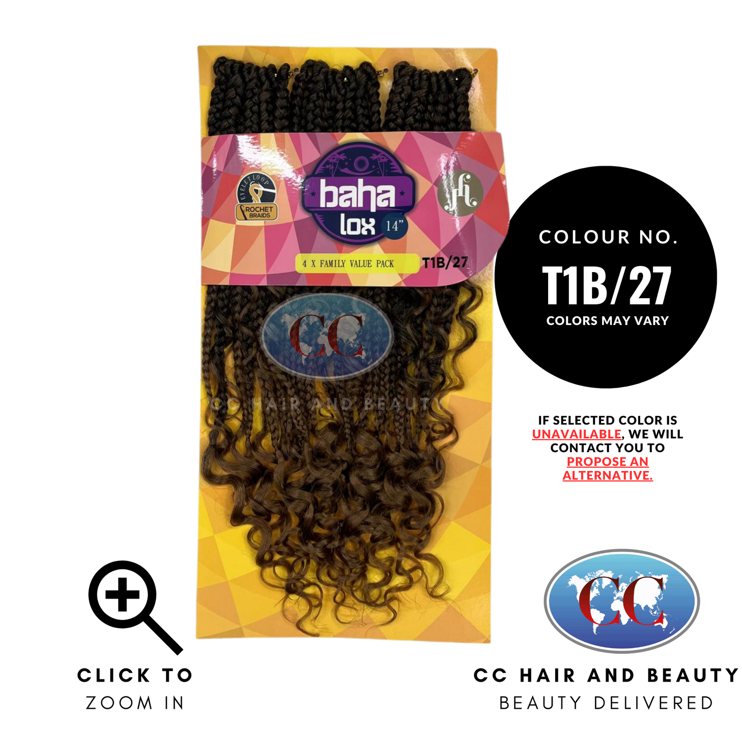 Jazzy Hair Baha Box Lox 4x Family Value Pack 14"-Colour T1B/27
