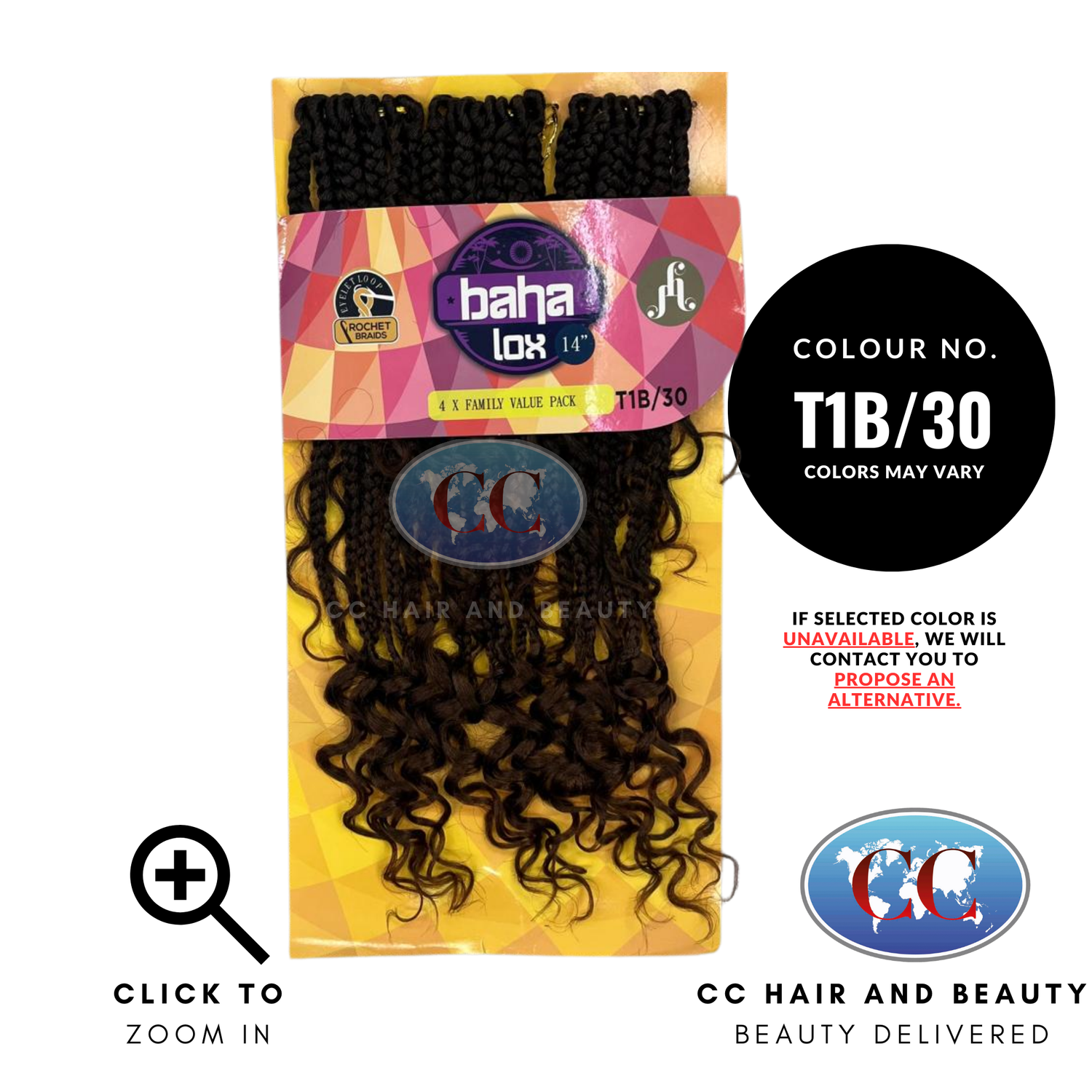 Jazzy Hair Baha Box Lox 4x Family Value Pack 14"-Colour T1B/30