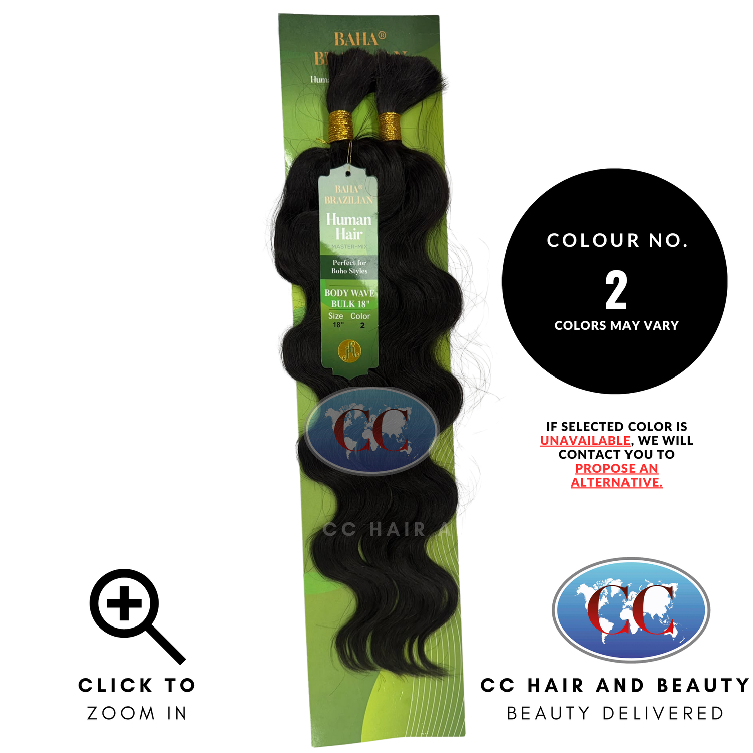 Jazzy Hair Baha Brazilian Human Hair Master Mix - Body Wave Bulk 18" - 2