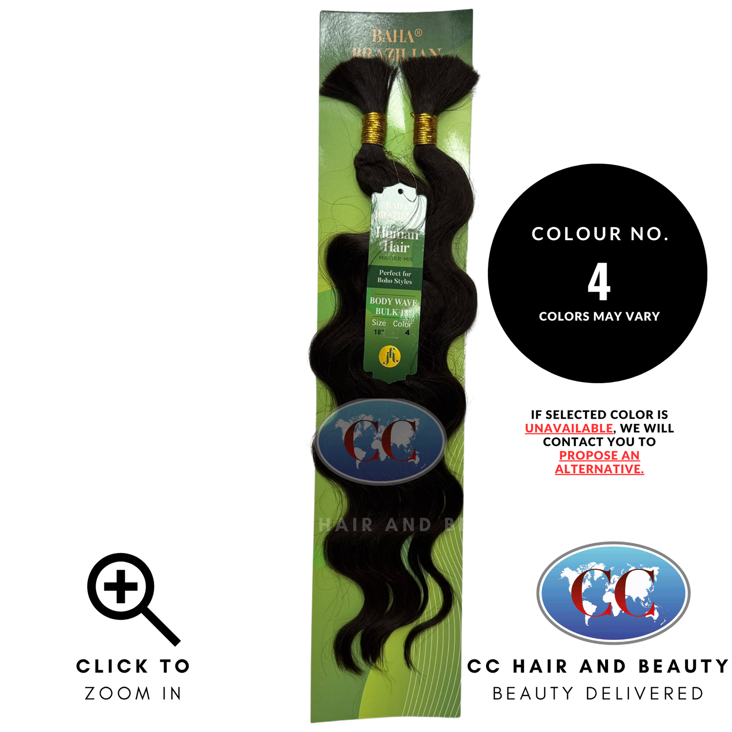 Jazzy Hair Baha Brazilian Human Hair Master Mix - Body Wave Bulk 18" - 4