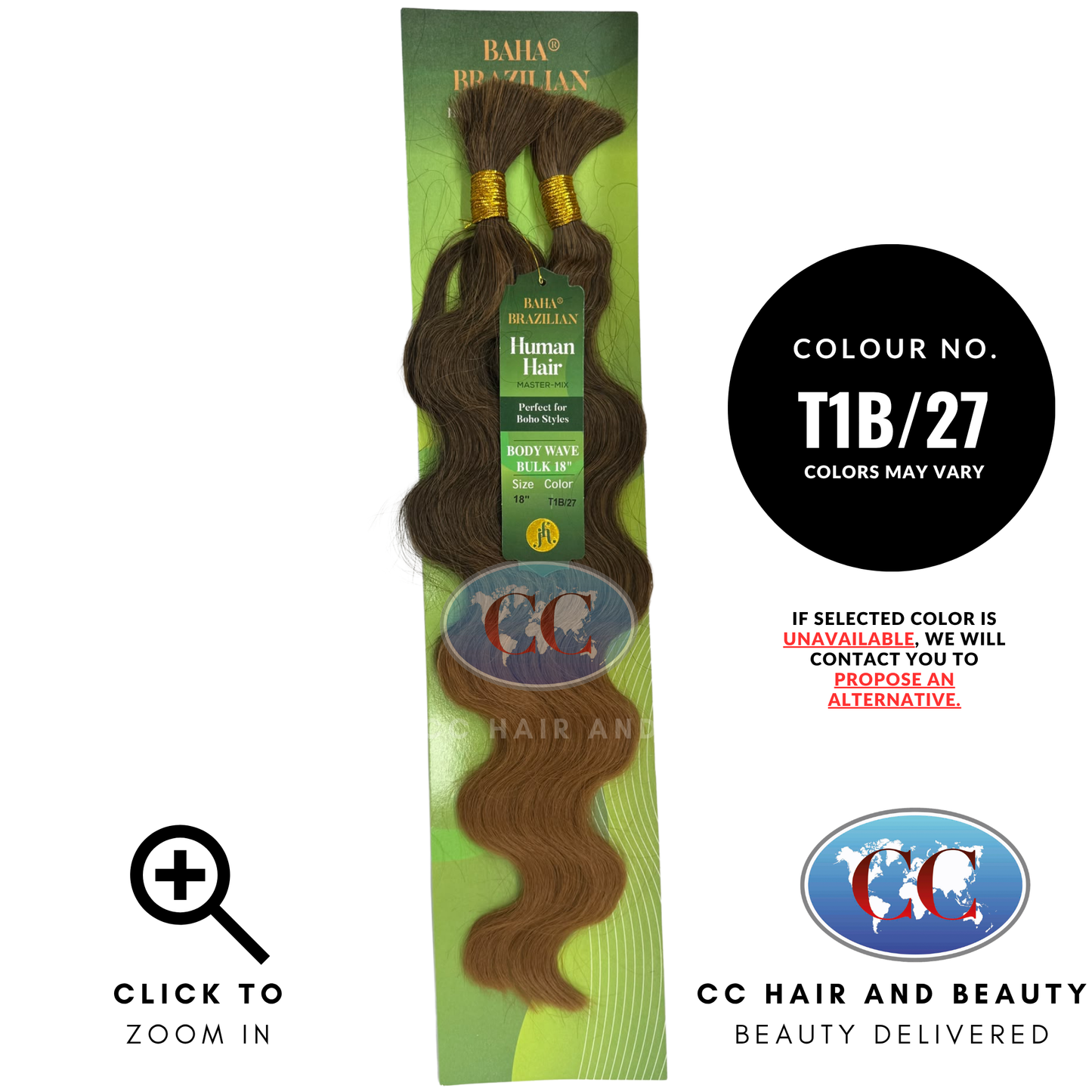 Jazzy Hair Baha Brazilian Human Hair Master Mix - Body Wave Bulk 18" - T1B/27