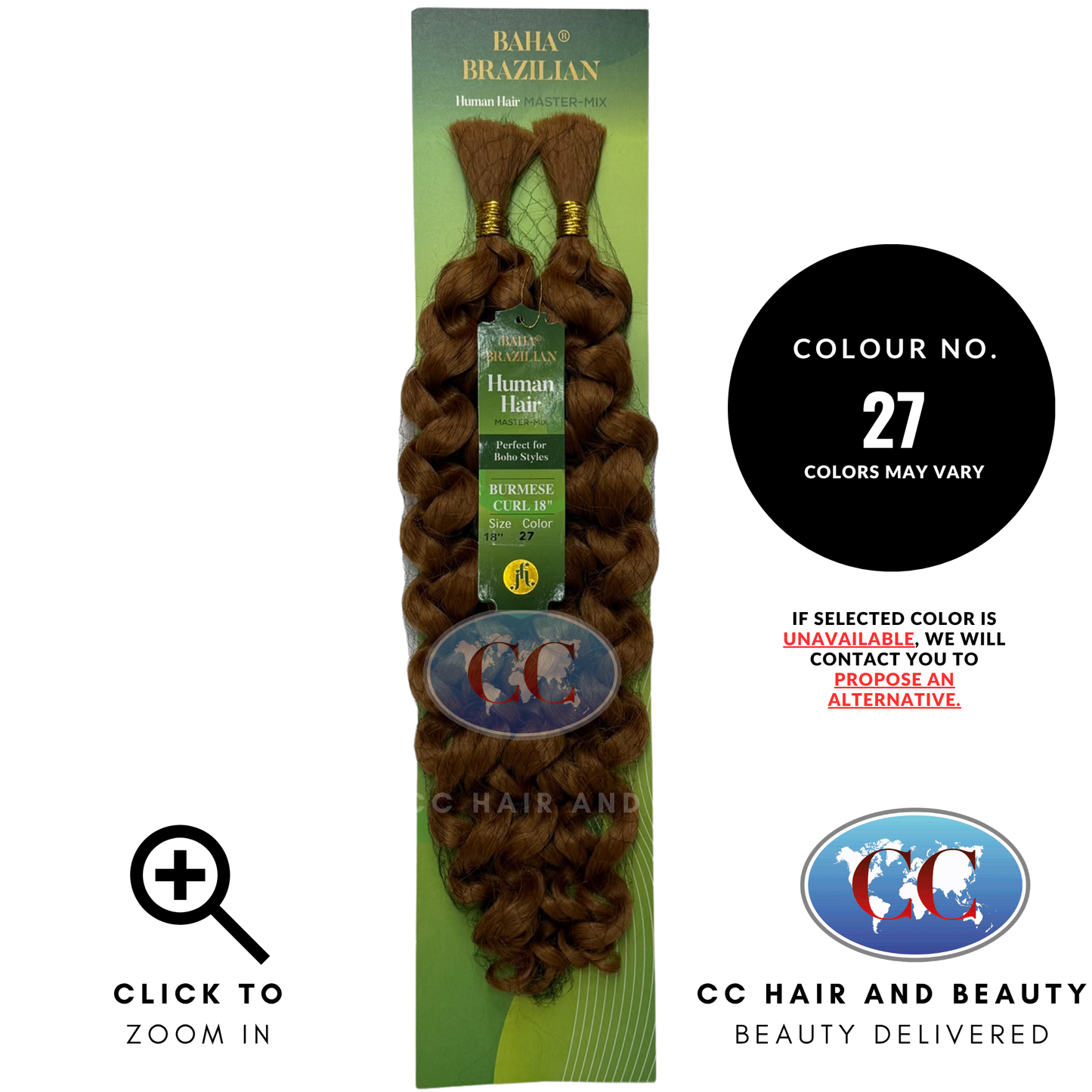Jazzy Hair Baha Brazilian Human Hair Master Mix - Burmese Curl 18" - 27
