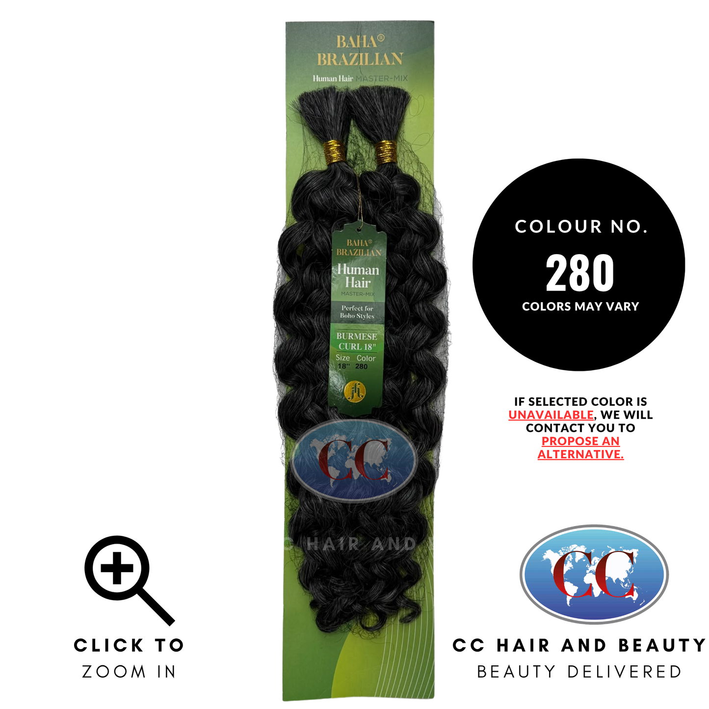 Jazzy Hair Baha Brazilian Human Hair Master Mix - Burmese Curl 18" - 280