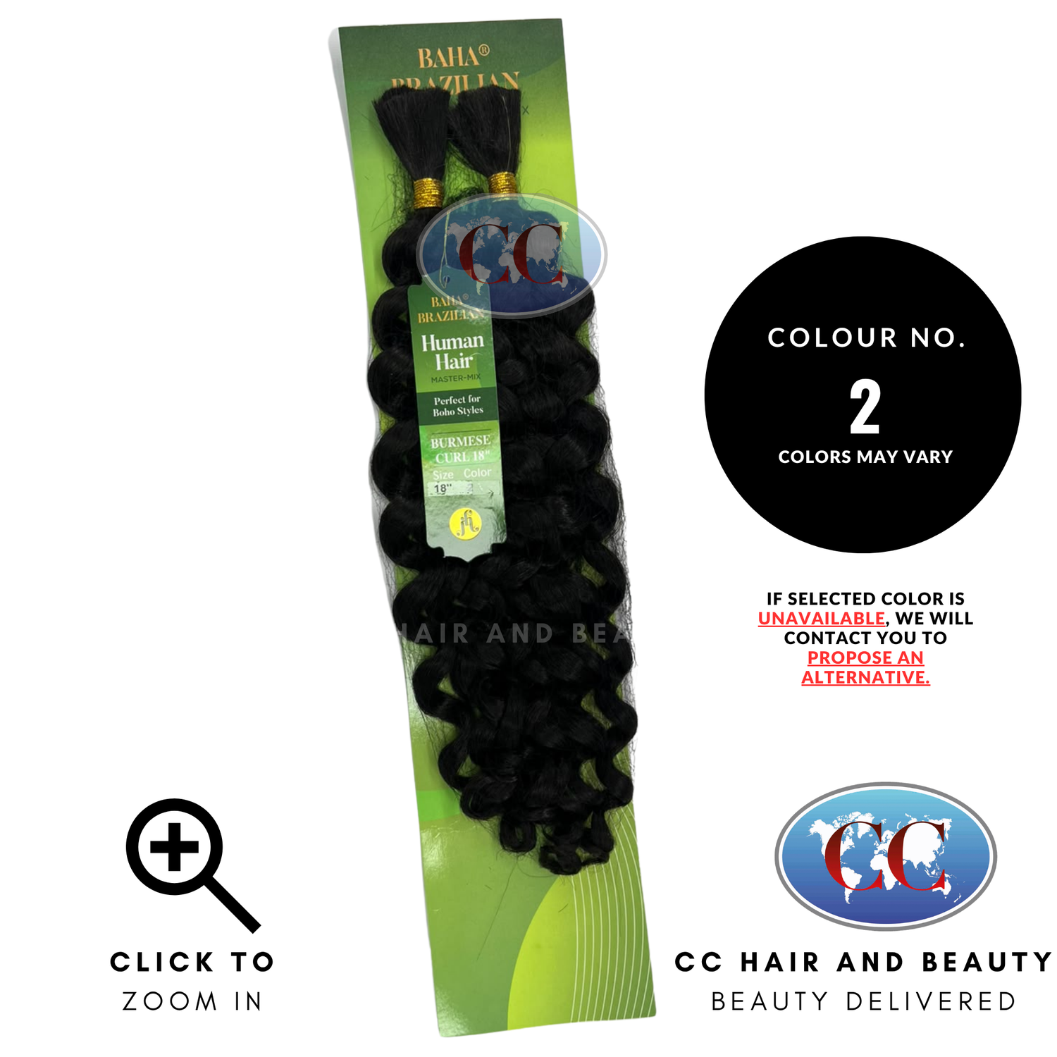 Jazzy Hair Baha Brazilian Human Hair Master Mix - Burmese Curl 18" - 2