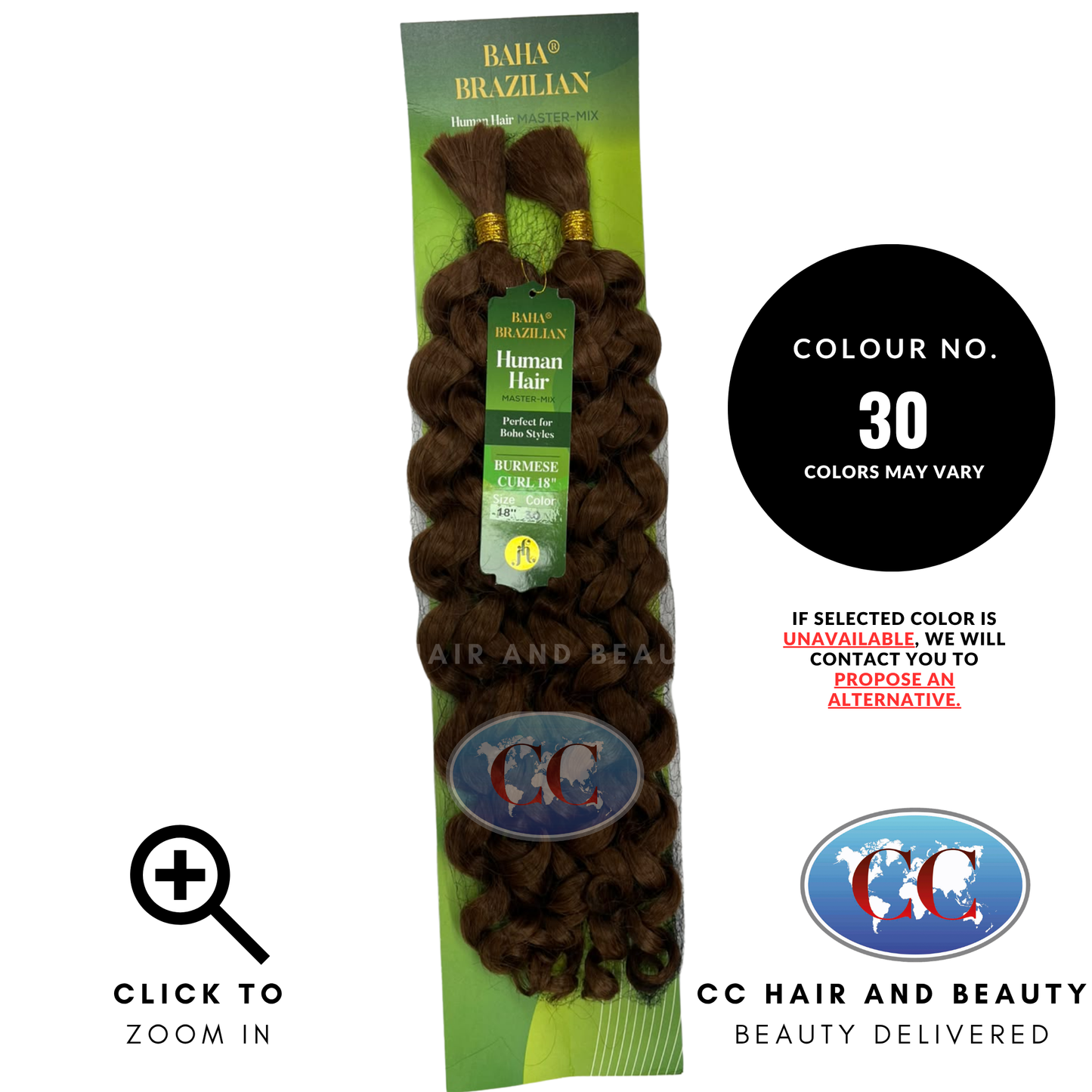 Jazzy Hair Baha Brazilian Human Hair Master Mix - Burmese Curl 18" - 30