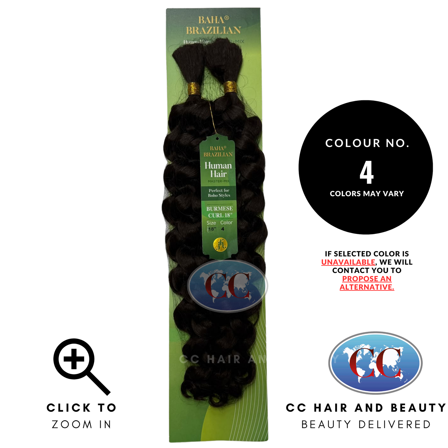 Jazzy Hair Baha Brazilian Human Hair Master Mix - Burmese Curl 18" - 4