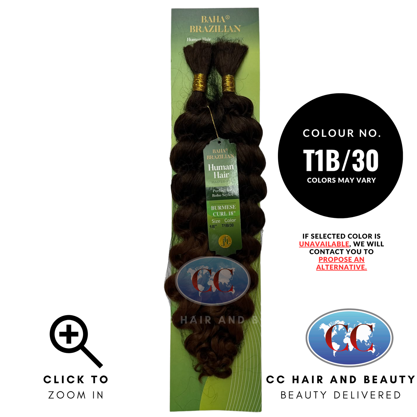 Jazzy Hair Baha Brazilian Human Hair Master Mix - Burmese Curl 18" - T1B/30
