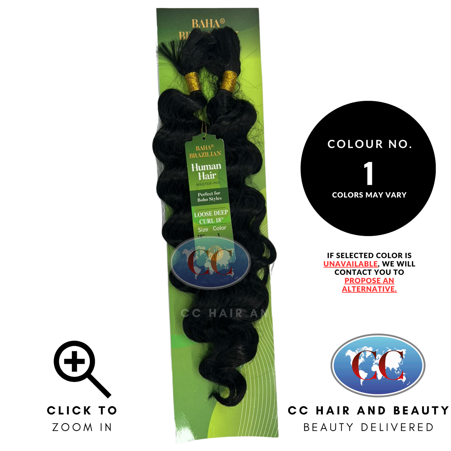 Jazzy Hair Baha Brazilian Human Hair Master Mix - Loose Deep Curl 18" - 1