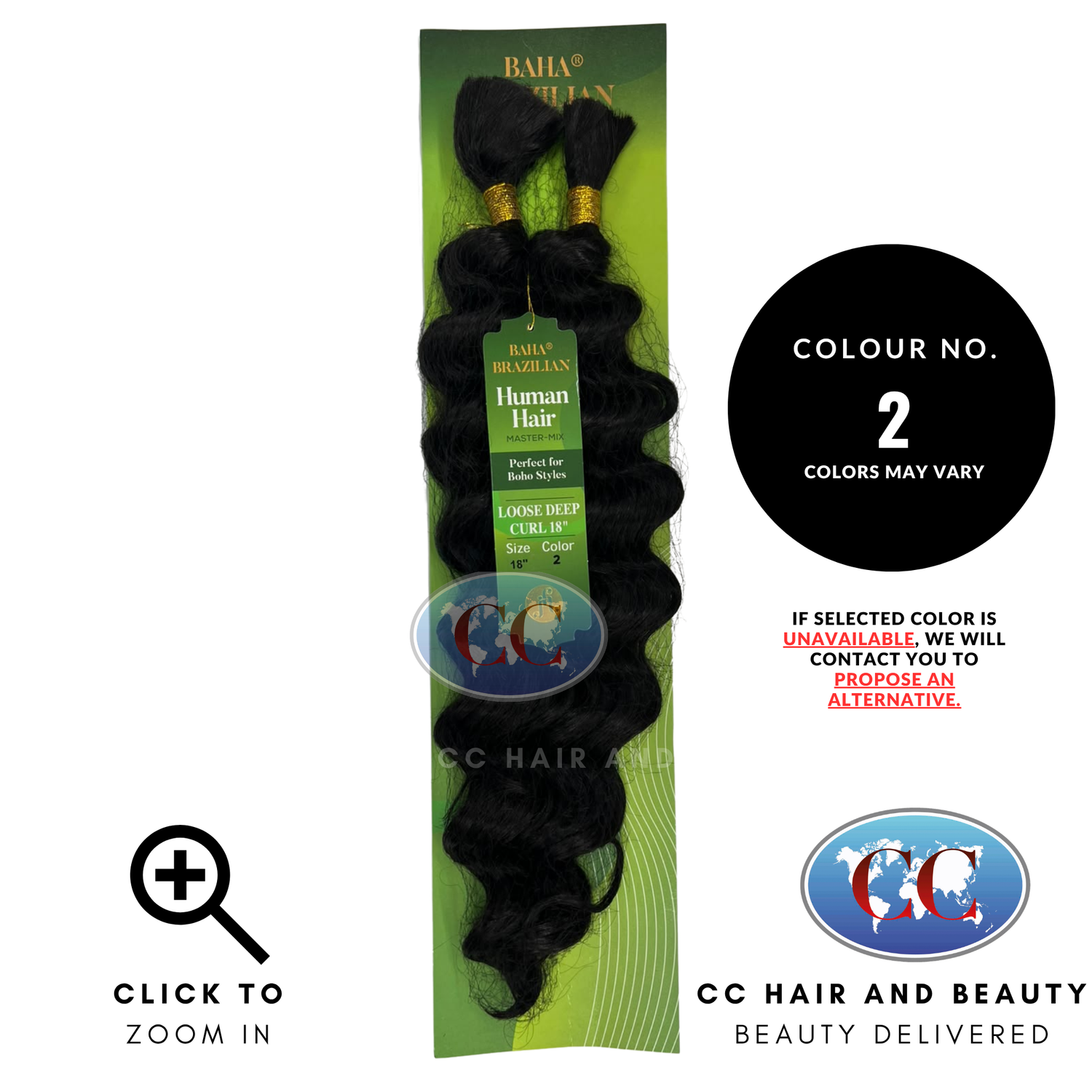 Jazzy Hair Baha Brazilian Human Hair Master Mix - Loose Deep Curl 18" - 2
