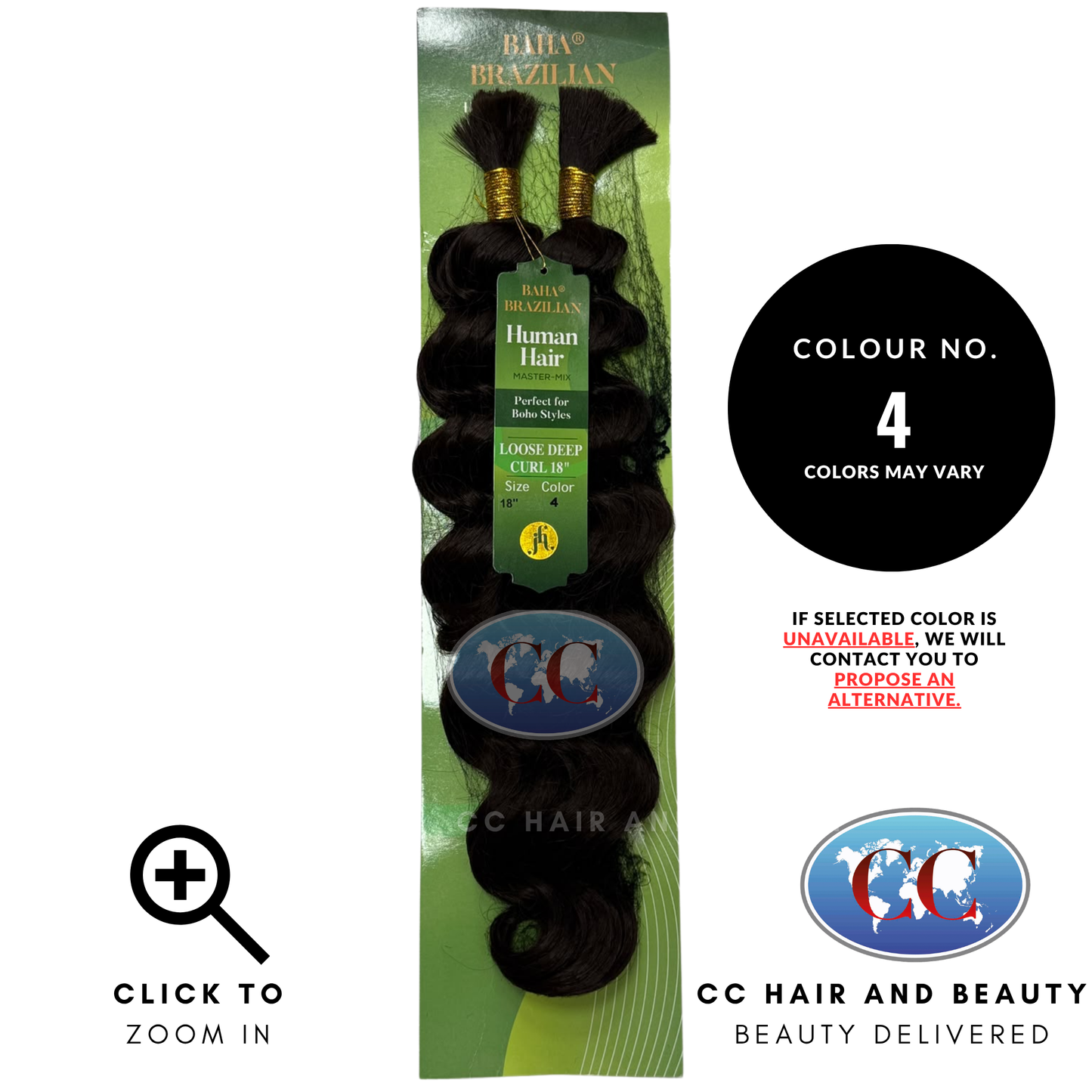 Jazzy Hair Baha Brazilian Human Hair Master Mix - Loose Deep Curl 18" - 4