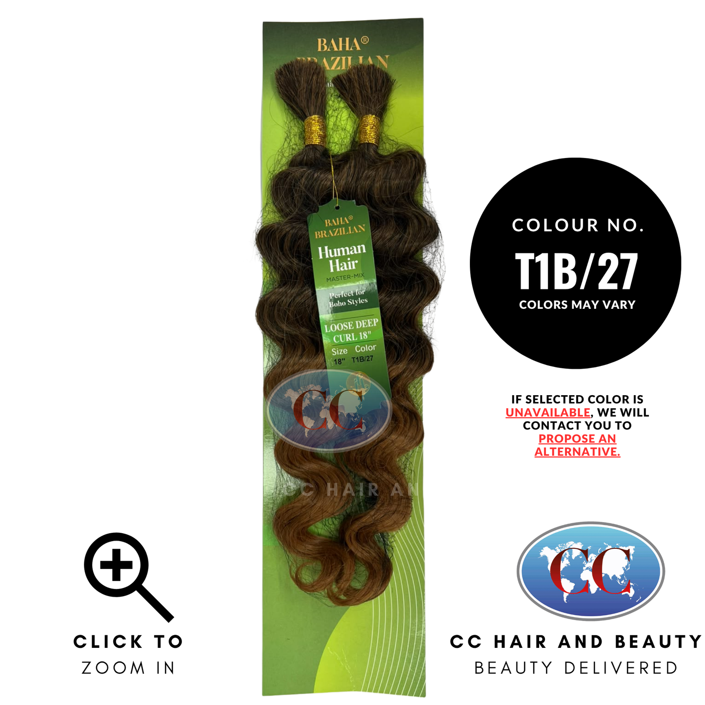 Jazzy Hair Baha Brazilian Human Hair Master Mix - Loose Deep Curl 18" - T1B/27