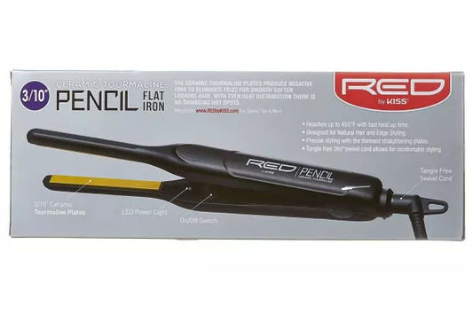 RED BY KISS: PENCIL CERAMIC TOURMALINE FLAT IRON 3/10" (FI030G)