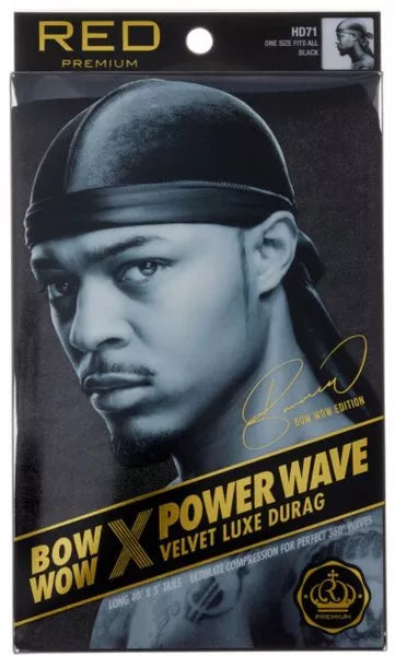 Red By Kiss Power Wave Velvet Durag - Black HD71