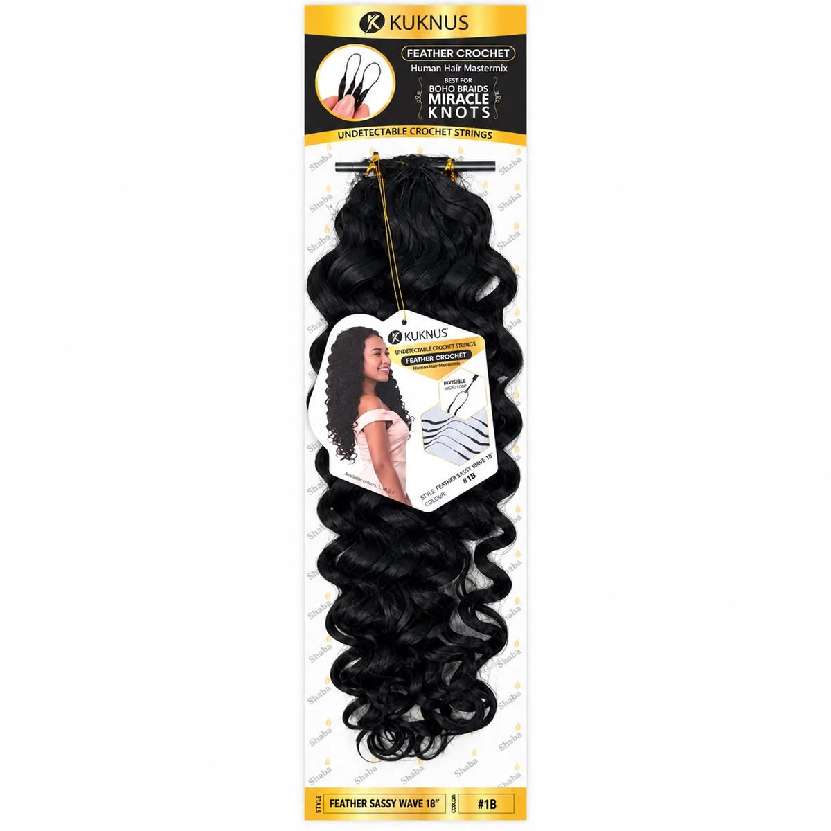 Kuknus Feather Crochet Human Hair MasterMix Sassy Wave 18"
