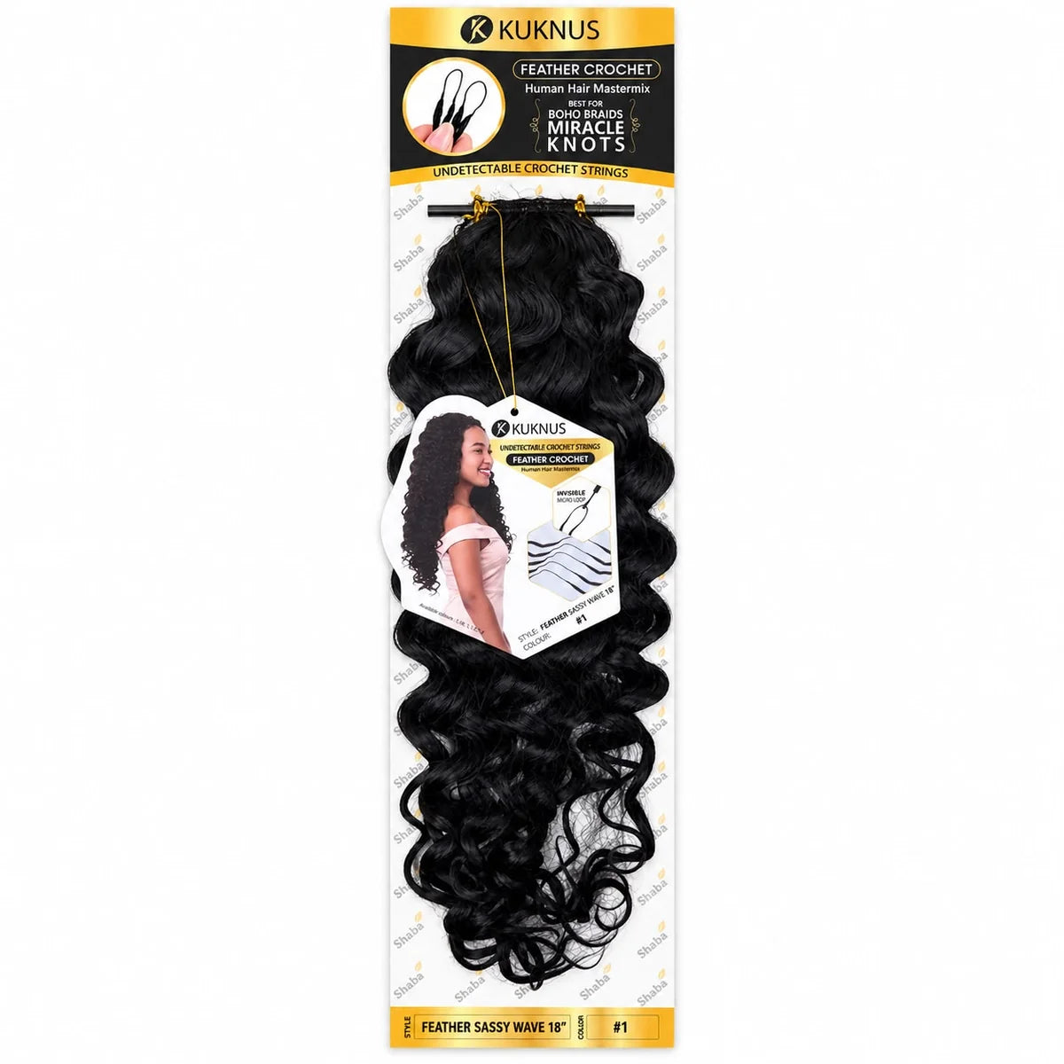 Kuknus Feather Crochet Human Hair MasterMix Sassy Wave 18"