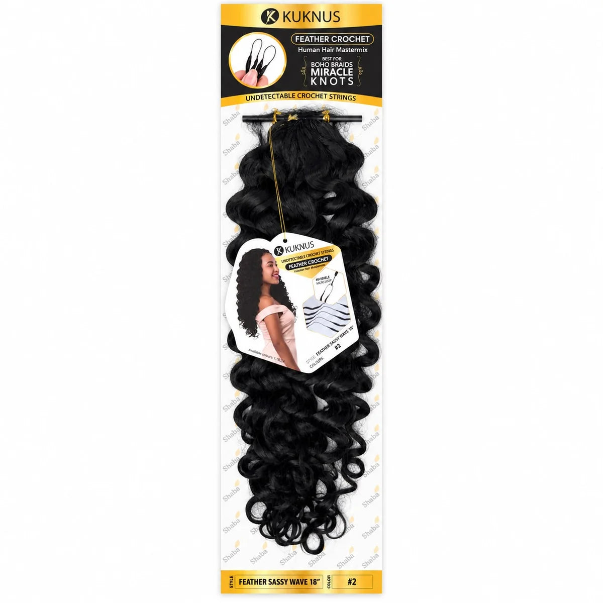 Kuknus Feather Crochet Human Hair MasterMix Sassy Wave 18"