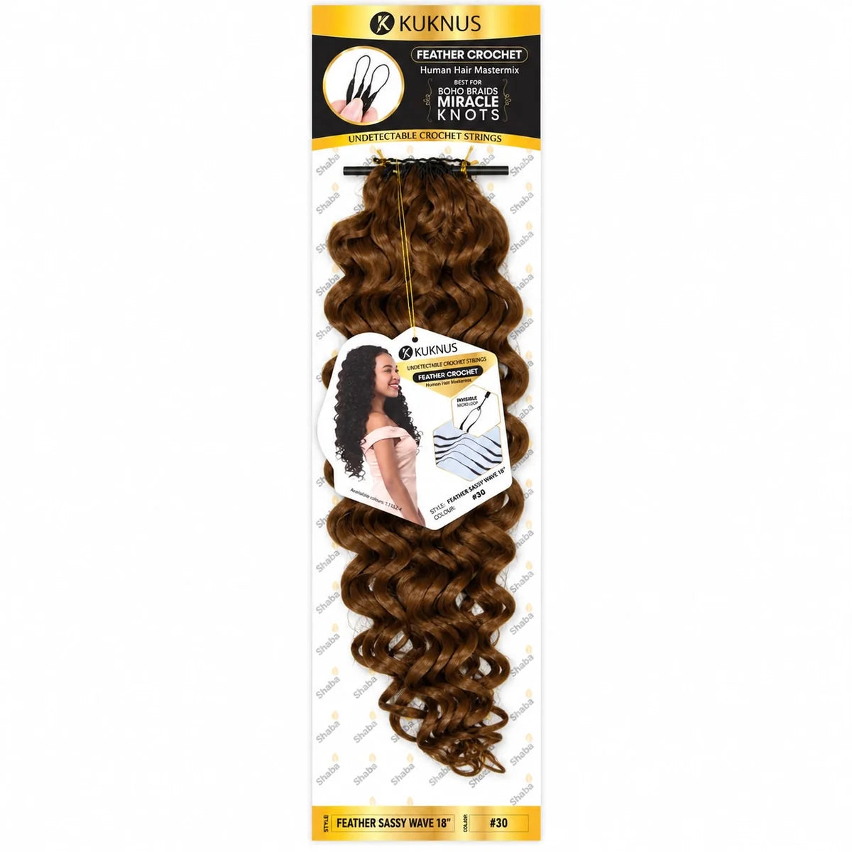 Kuknus Feather Crochet Human Hair MasterMix Sassy Wave 18"