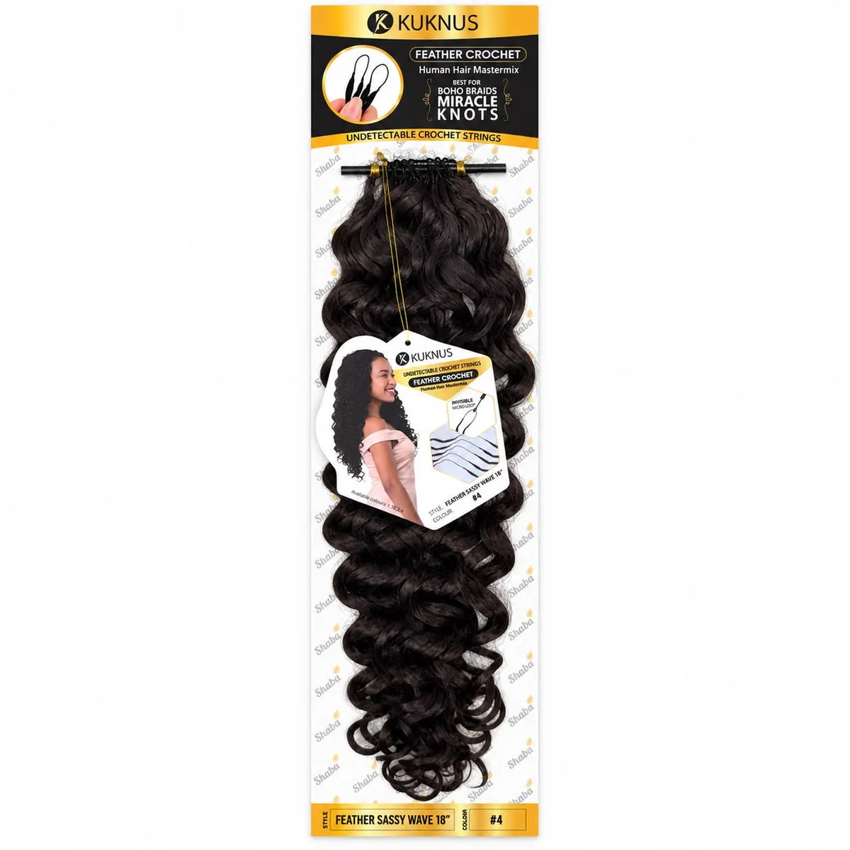 Kuknus Feather Crochet Human Hair MasterMix Sassy Wave 18"