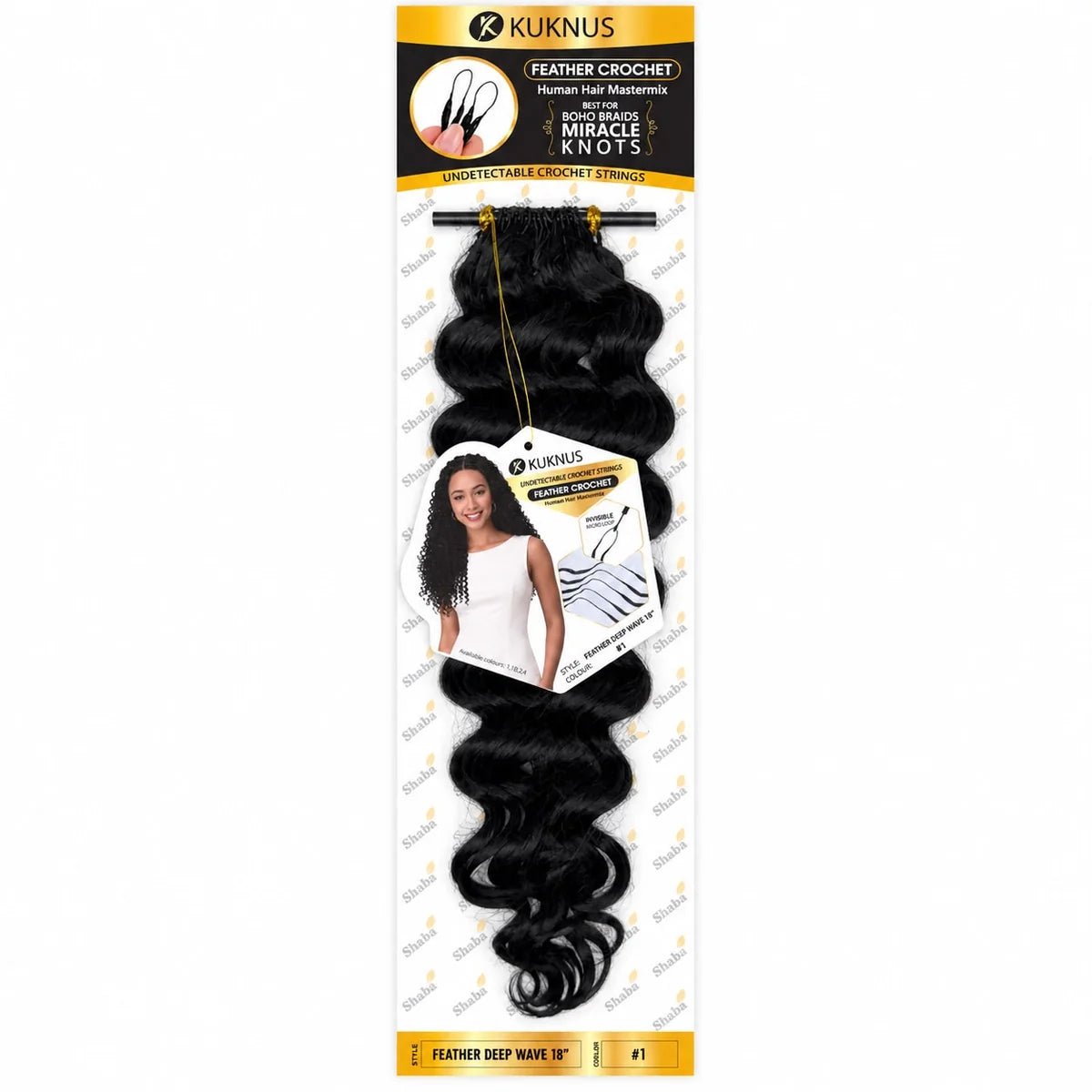 Kuknus Feather Crochet Human Hair MasterMix Deep Weave 18"