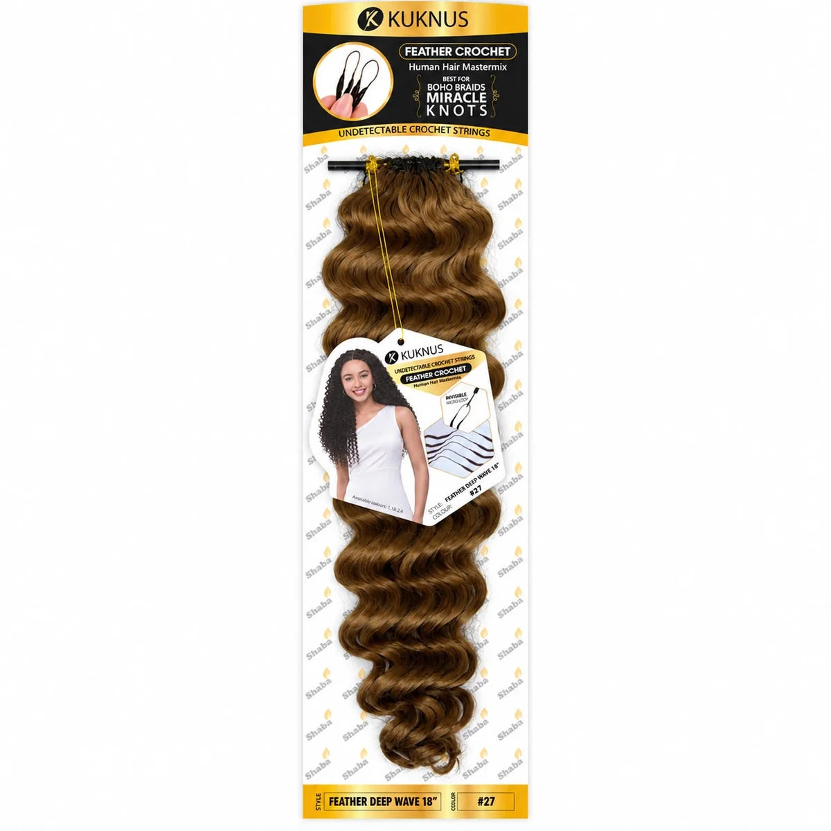 Kuknus Feather Crochet Human Hair MasterMix Deep Weave 18"