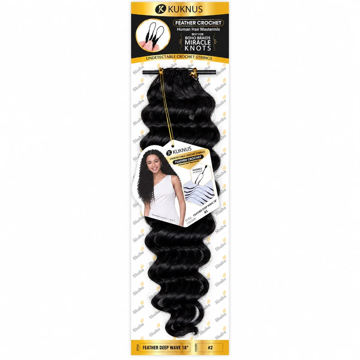 Kuknus Feather Crochet Human Hair MasterMix Deep Weave 18"