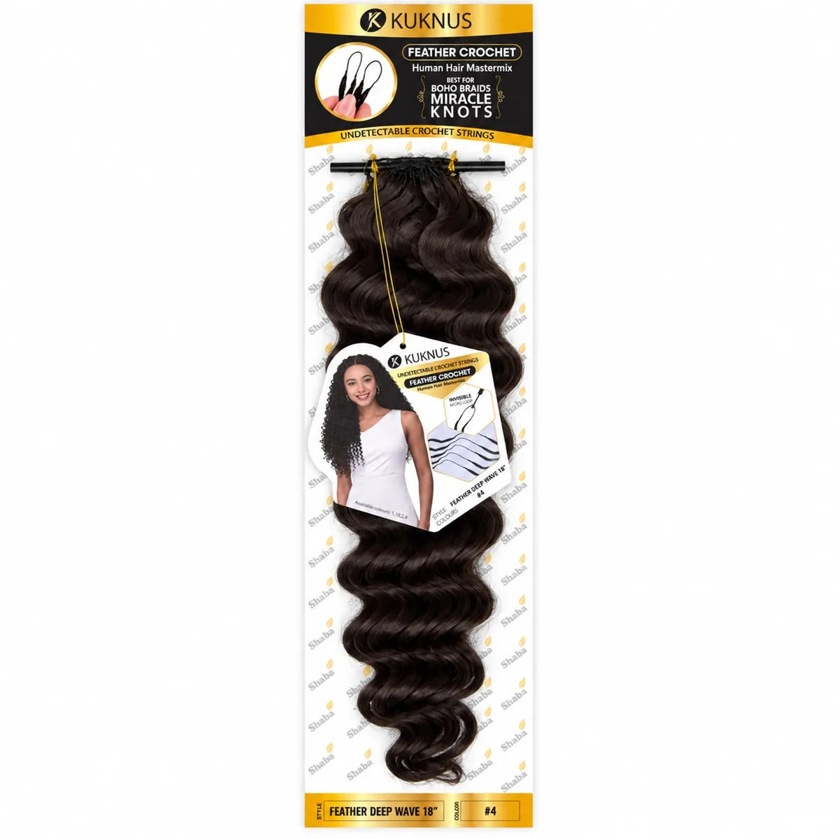 Kuknus Feather Crochet Human Hair MasterMix Deep Weave 18"