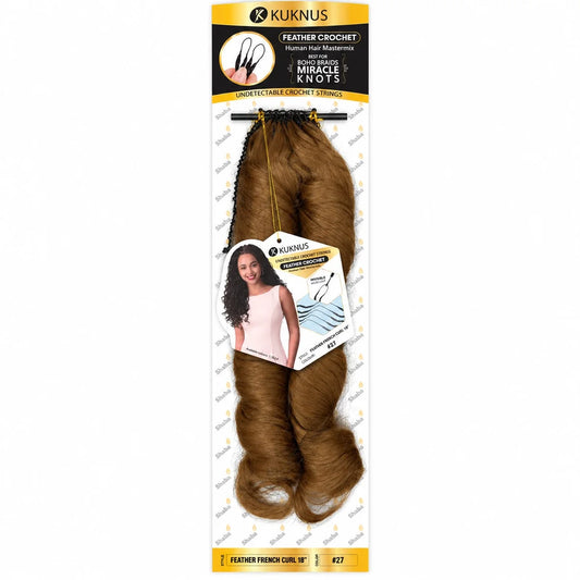 Kuknus Feather Crochet Human Hair MasterMix French Curl 18"