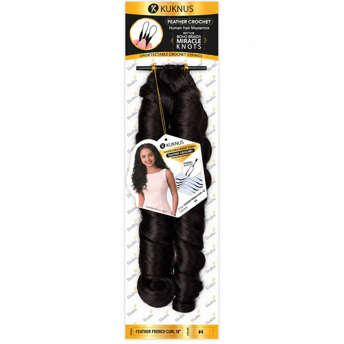 Kuknus Feather Crochet Human Hair MasterMix French Curl 18"