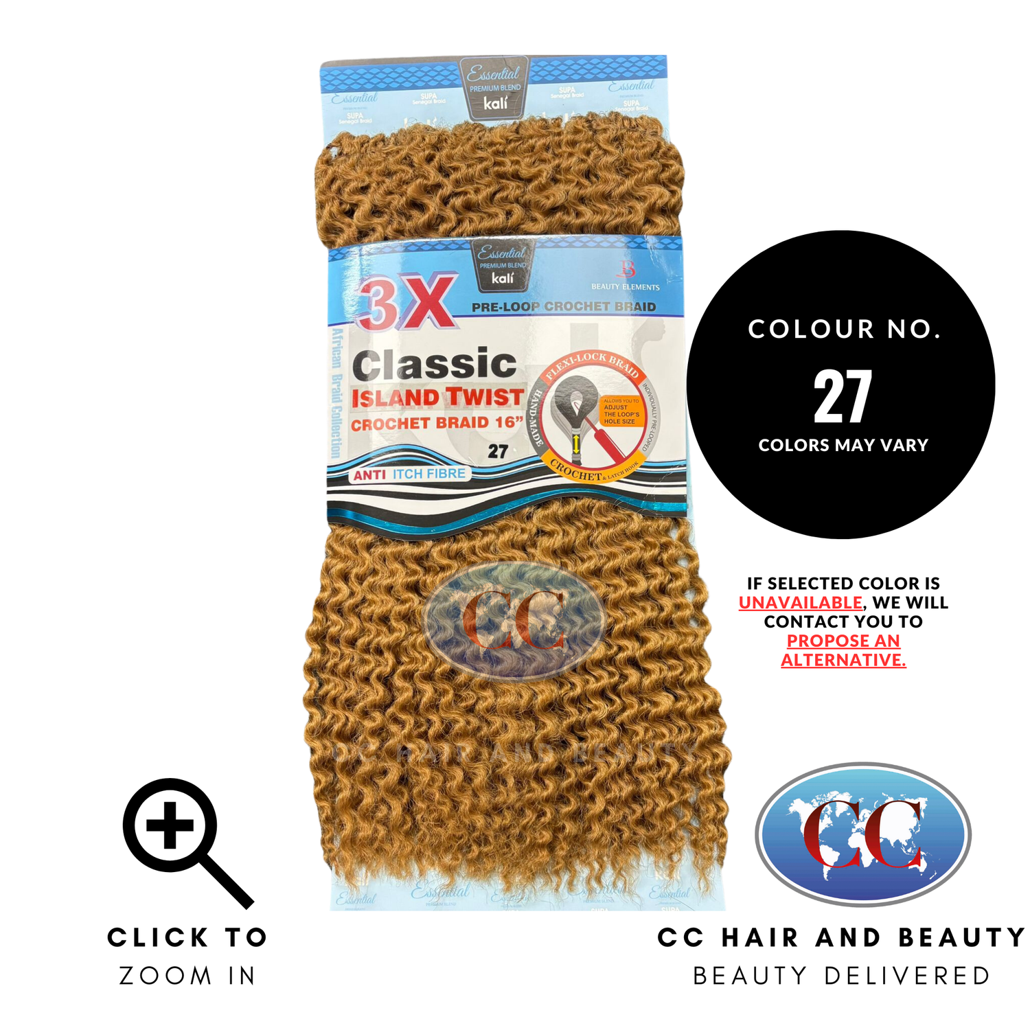 Kali 3X Classic Island Twist Crochet Braid 16"-Colour 27