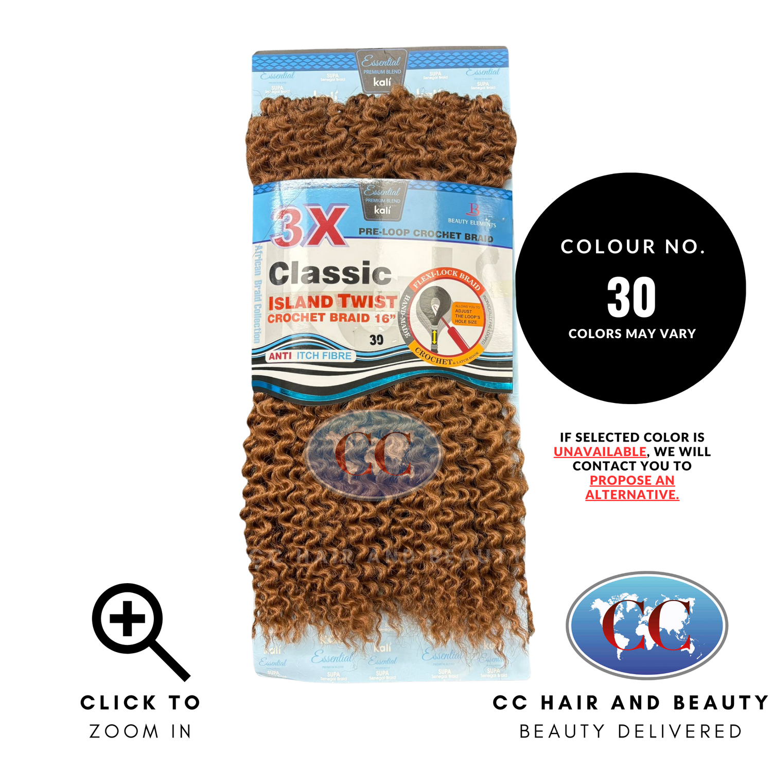 Kali 3X Classic Island Twist Crochet Braid 16"-Colour 30