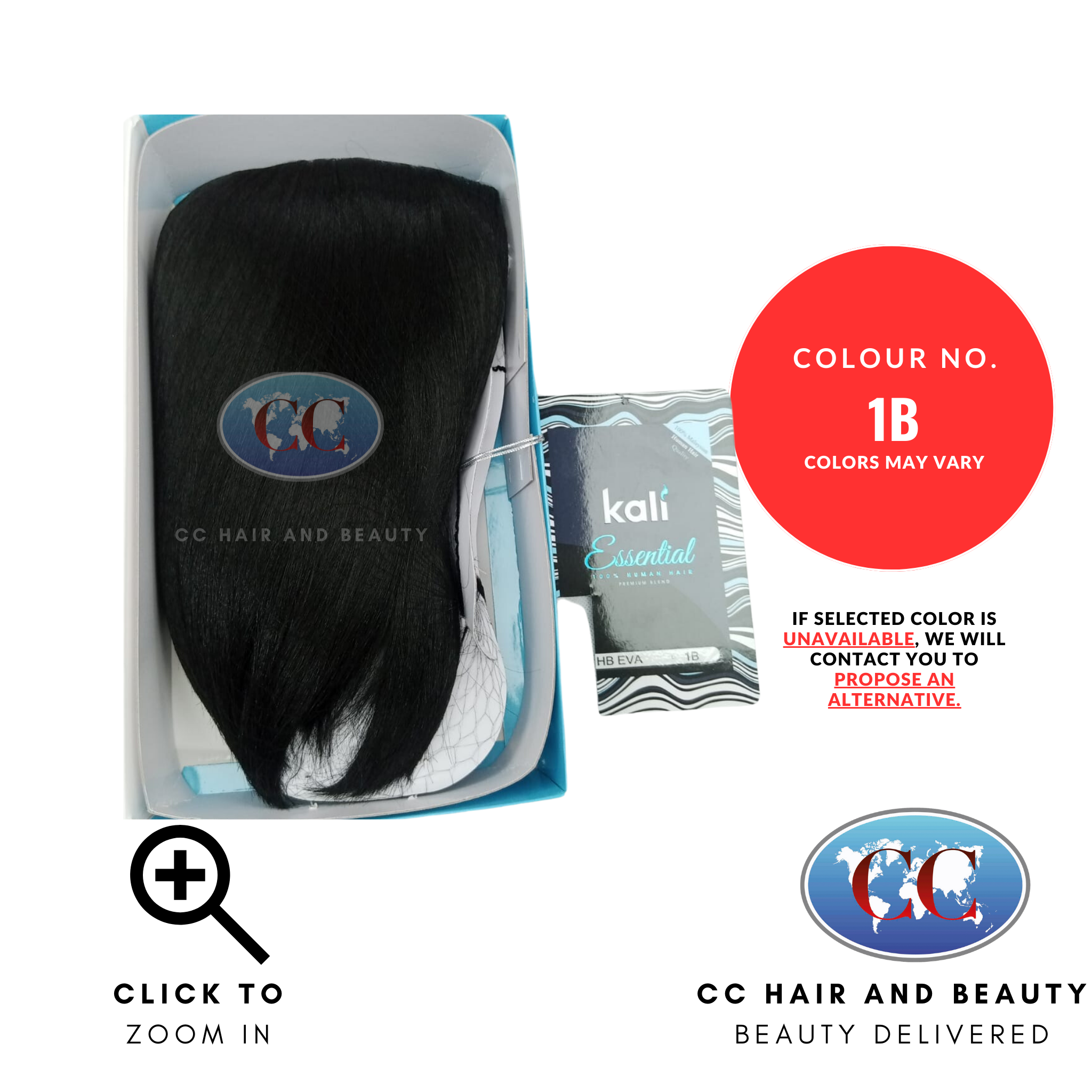 Kali Essential HB EVA 100% Human Hair Premium Blend Best Quality Wig-colours 1B