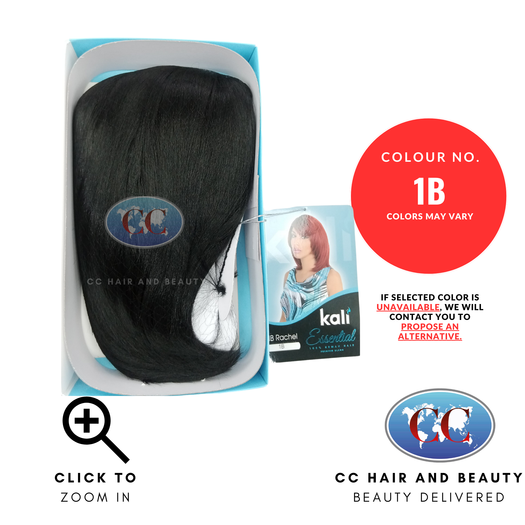 Kali Essential HB RACHEL 100% Human Hair Premium Blend Best Quality Wig-colour 1B