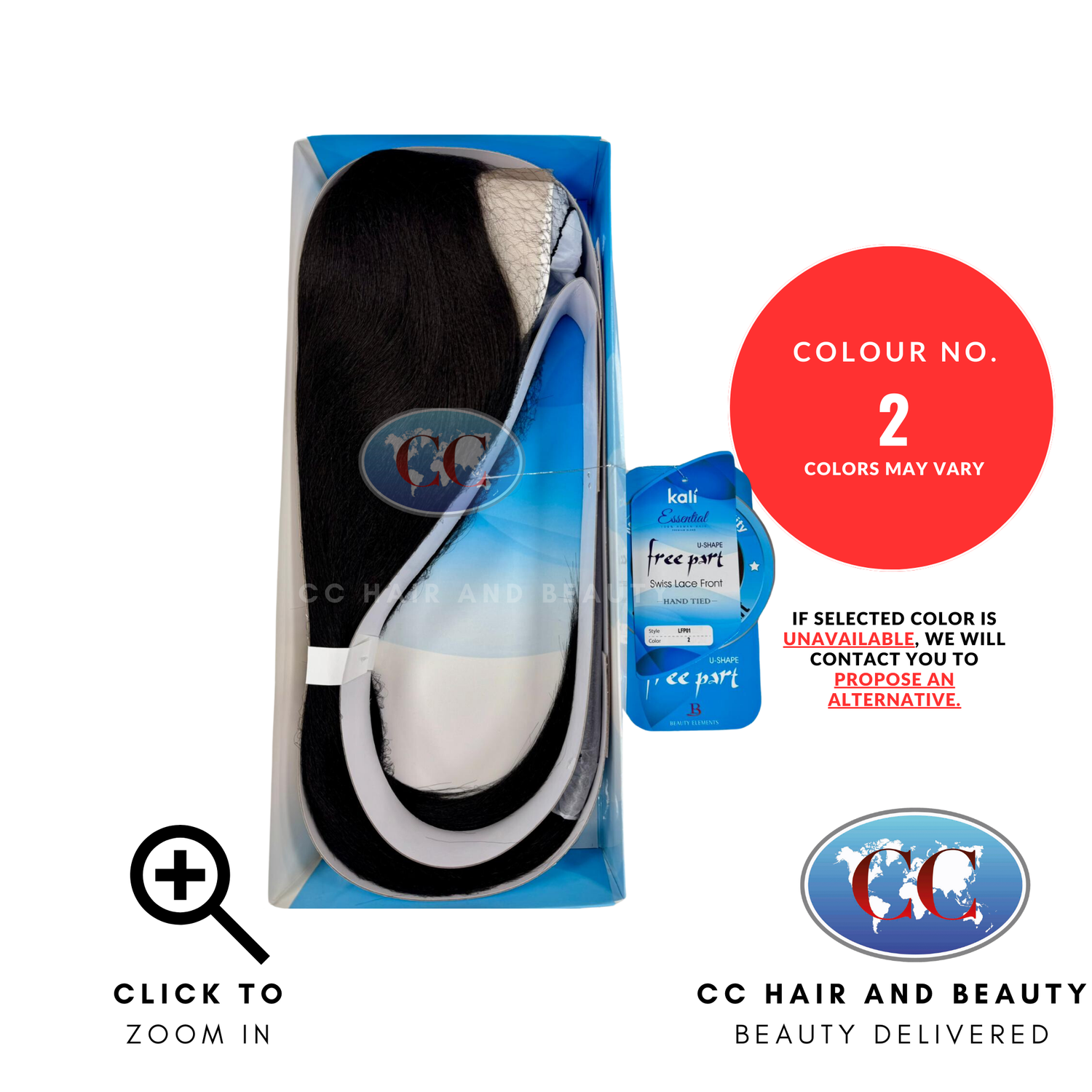 Kali Essentials LFP01 4 x 4 Swiss Lace Front Hand Tied 100% Human Hair LFP01-Colour 2