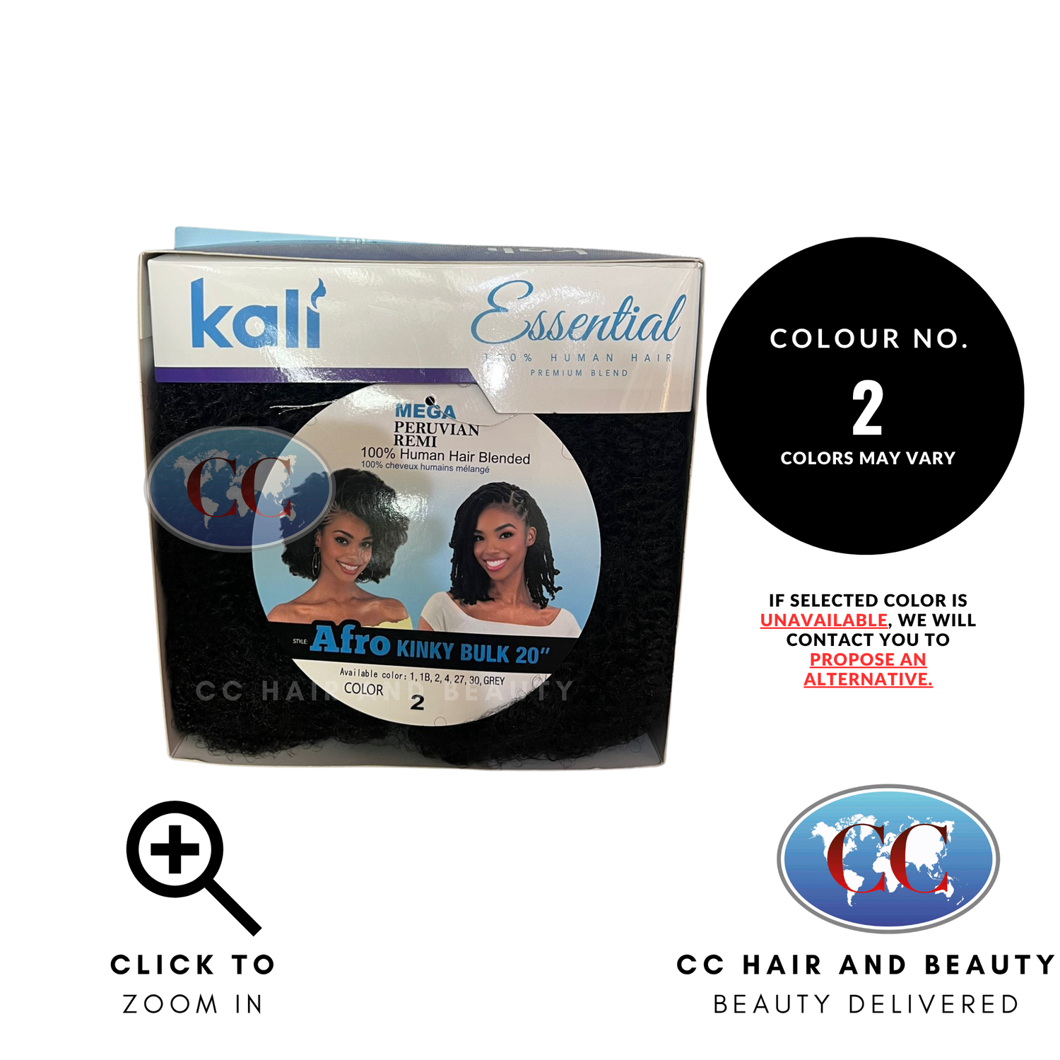 Kali Essetial 100% Human Hair Premium Blend Afro Kinky Bulk 20"- 2