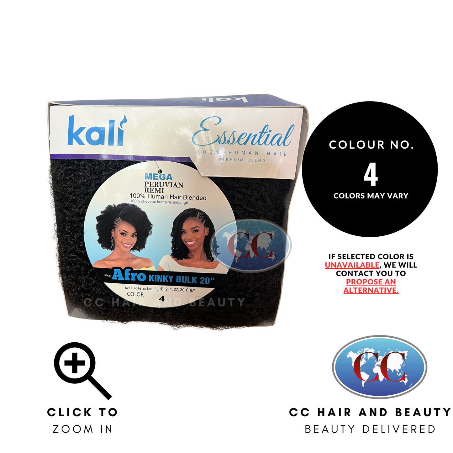 Kali Essetial 100% Human Hair Premium Blend Afro Kinky Bulk 20"-4