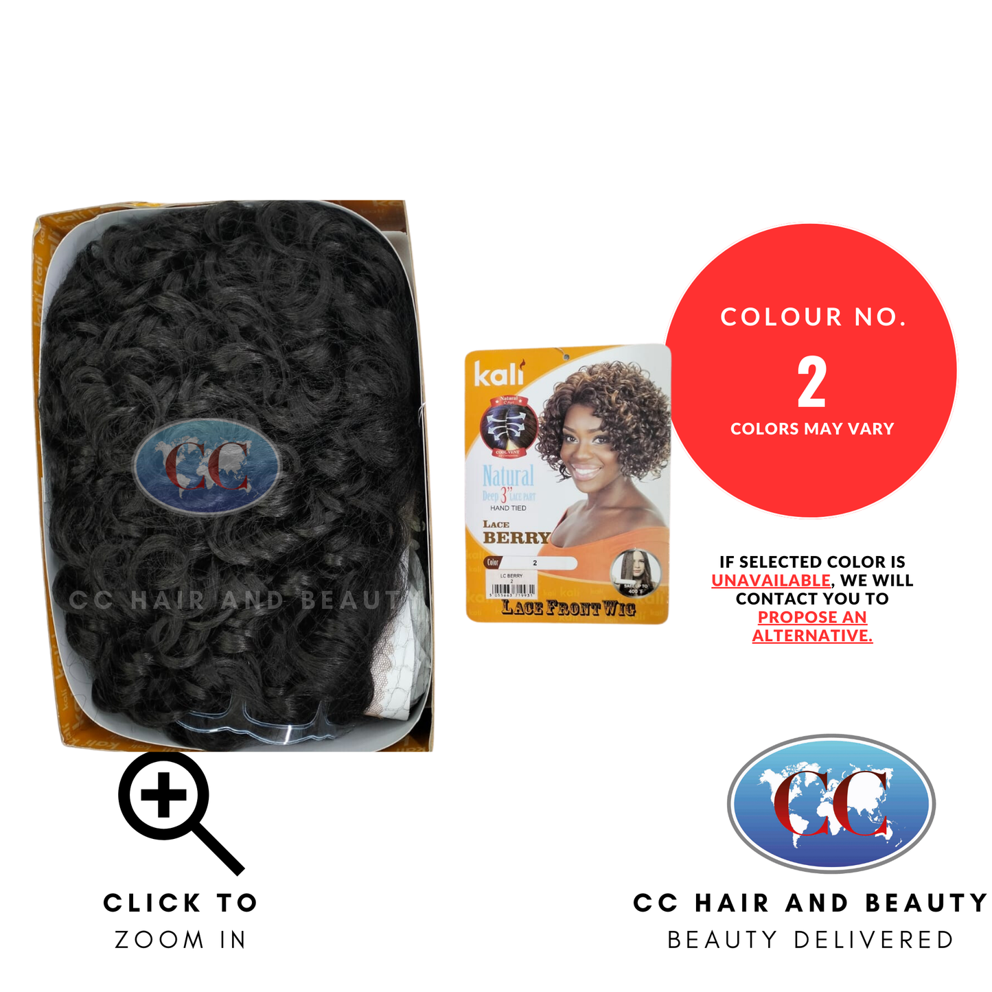 Kali Synthetic Hair Deep Part Lace Wig - Berry-Colour 2