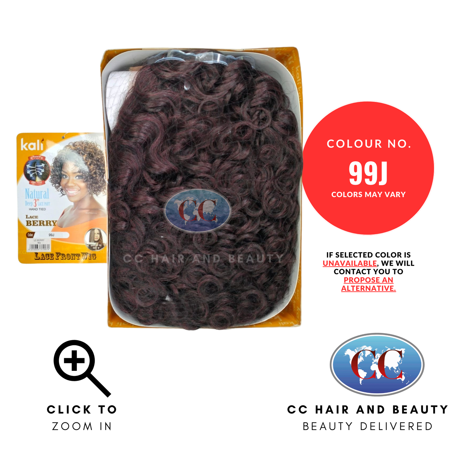 Kali Synthetic Hair Deep Part Lace Wig - Berry-Colour 99J