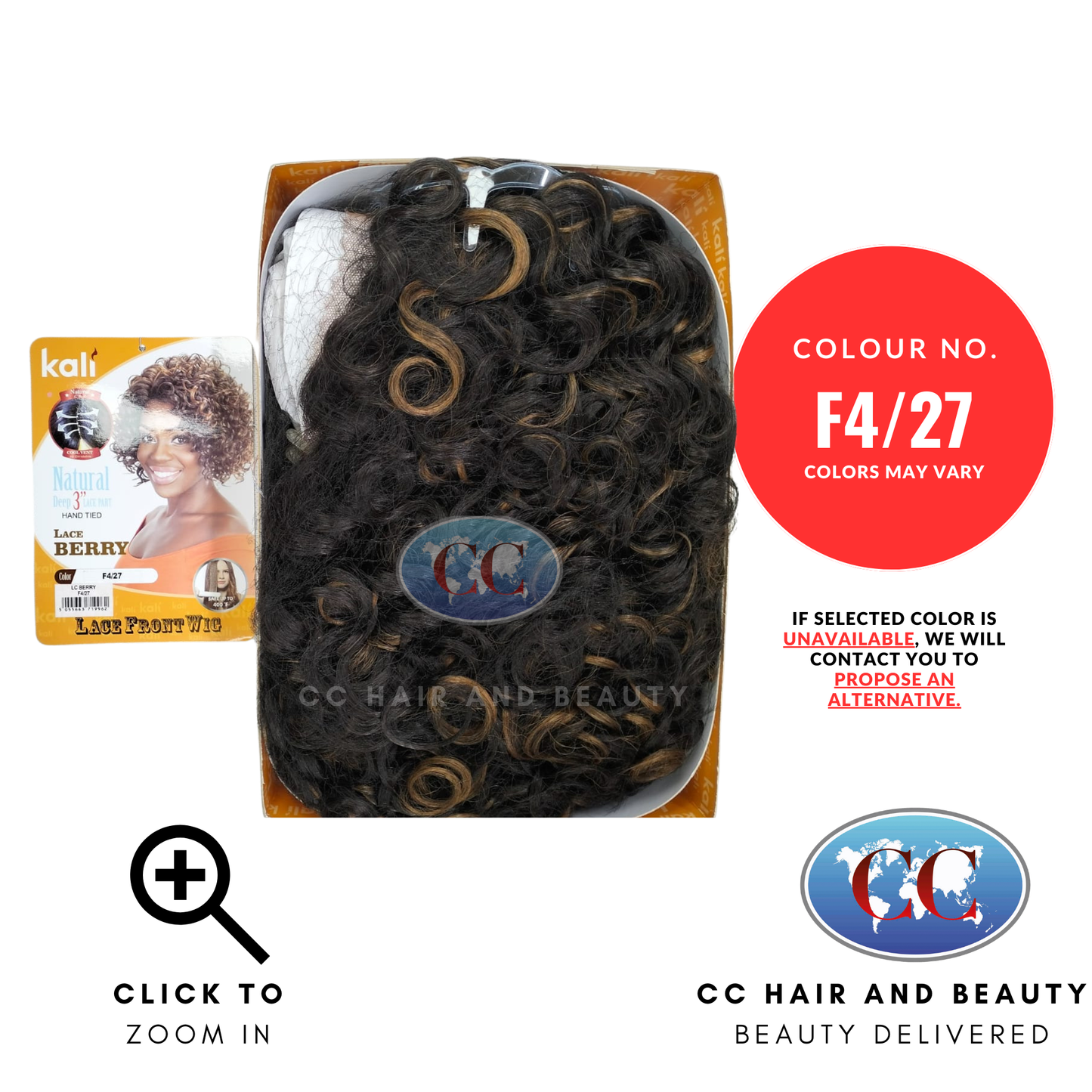 Kali Synthetic Hair Deep Part Lace Wig - Berry-Colour F4/27