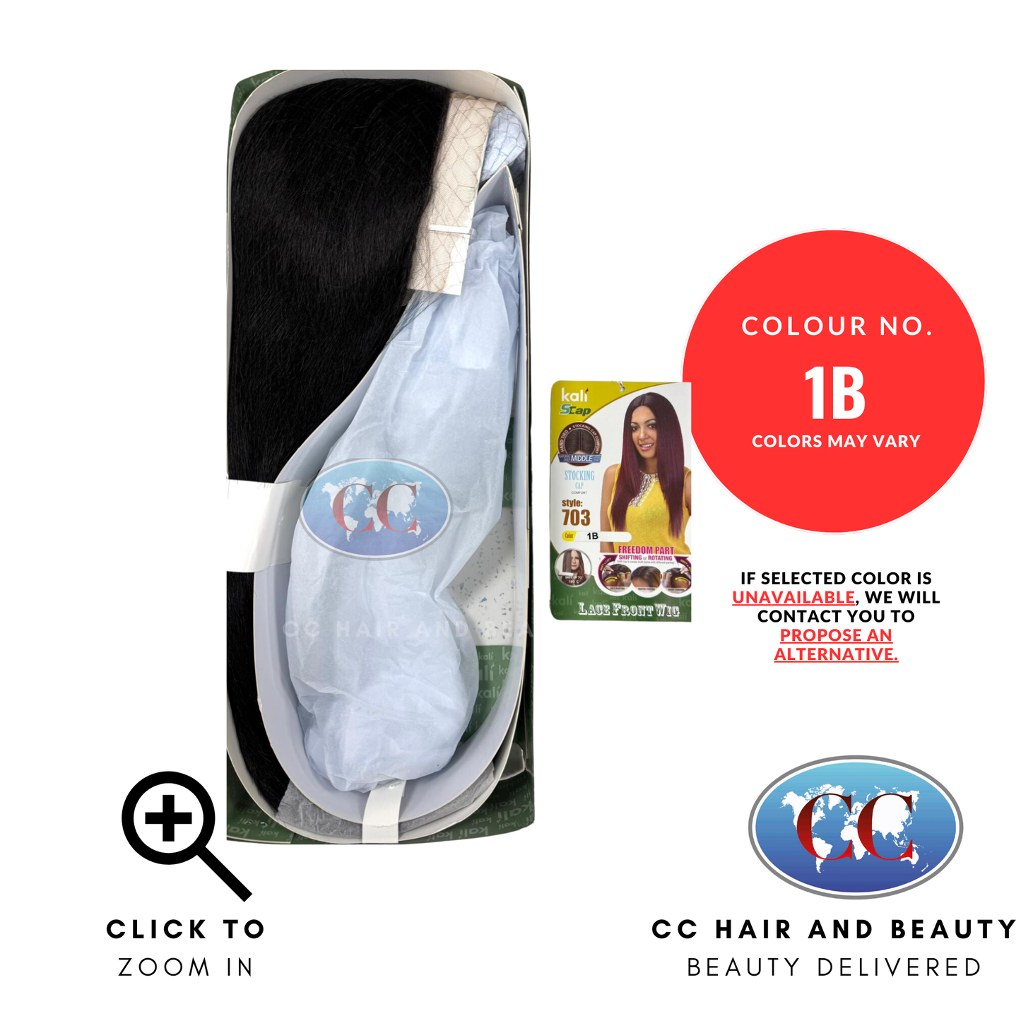 Kali Synthetic Hair Freedom Part Lace Wig - 703-colour 1B