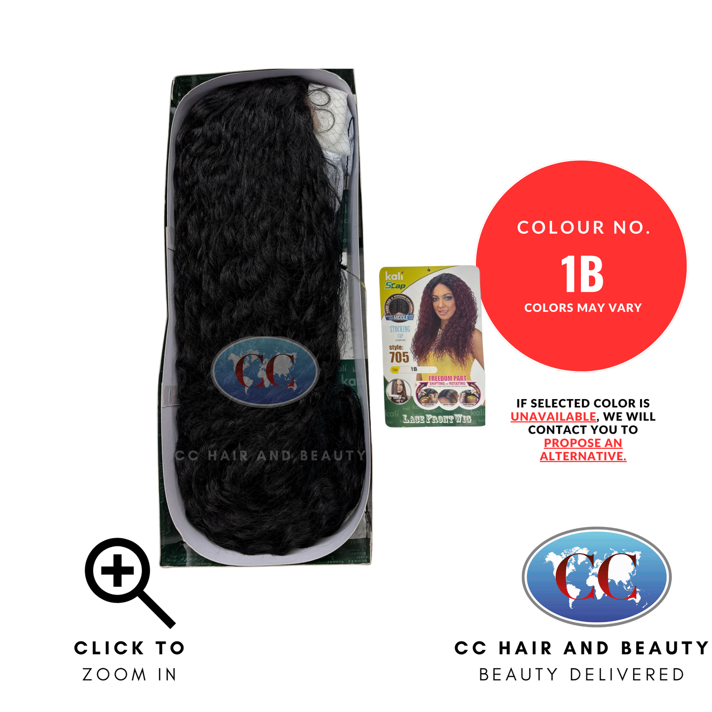 Kali Synthetic Hair Freedom Part Lace Wig - 705-Colour 1B