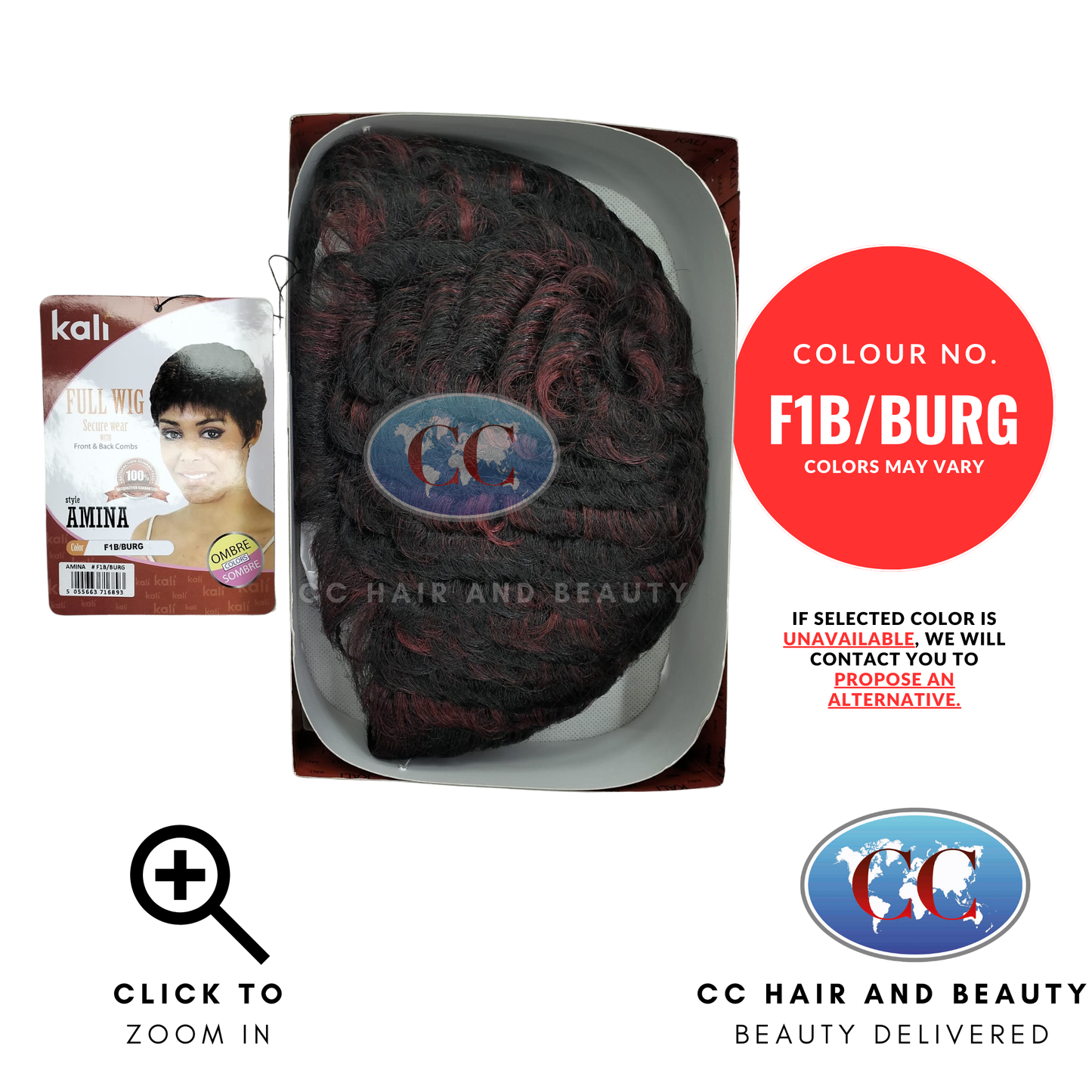 Kali full wig -Amina-Colour F1B/BURG