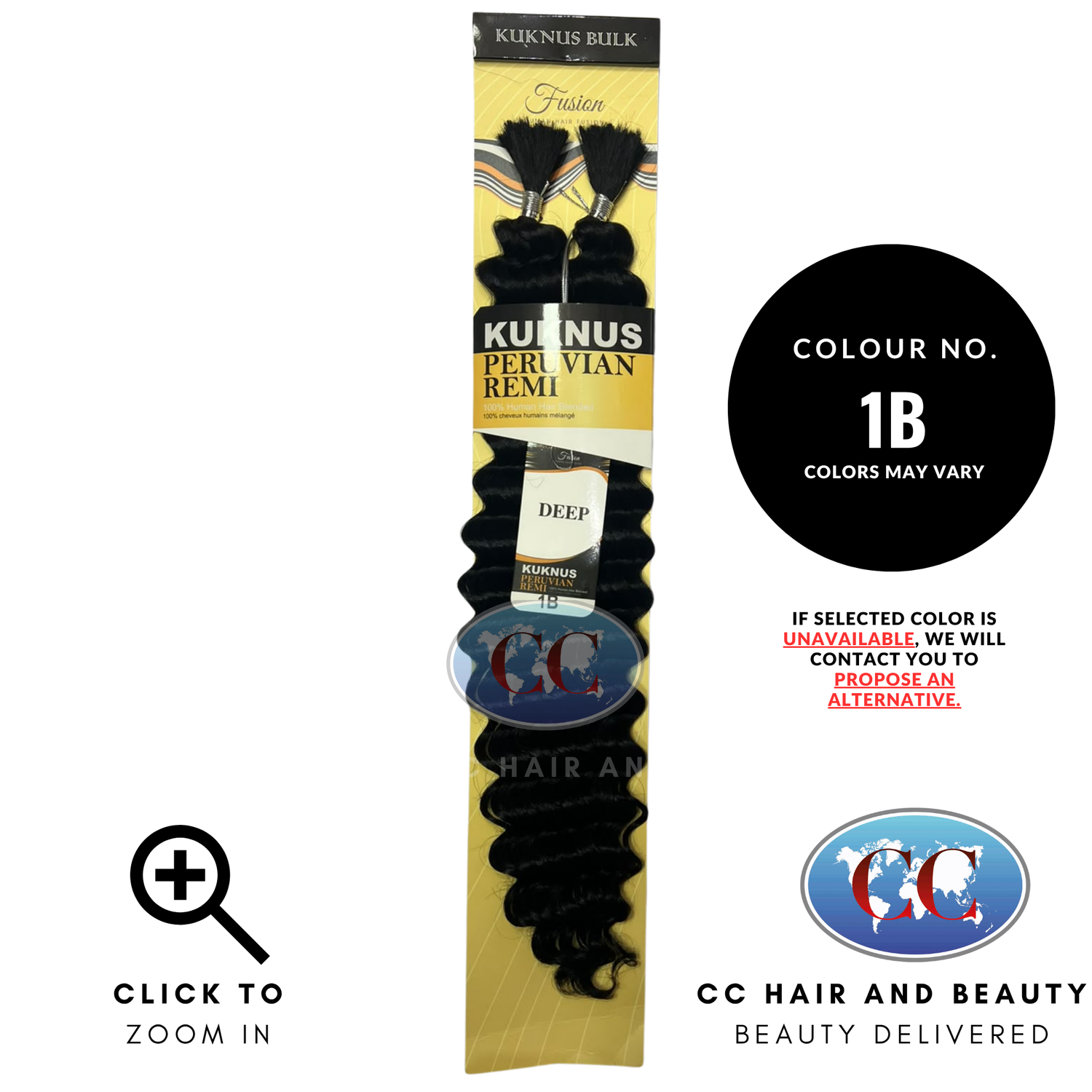 Kuknus Bulk Peruvian Remi 100% Human Hair Blended - Deep 20" - 1B