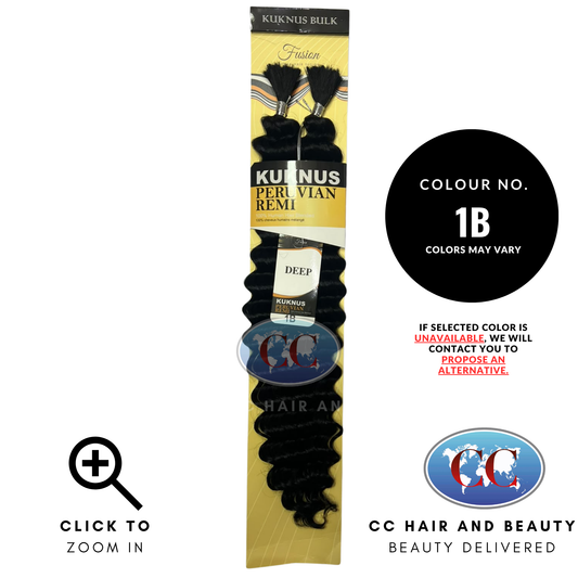 Kuknus Bulk Peruvian Remi 100% Human Hair Blended - Deep 20" - 1B