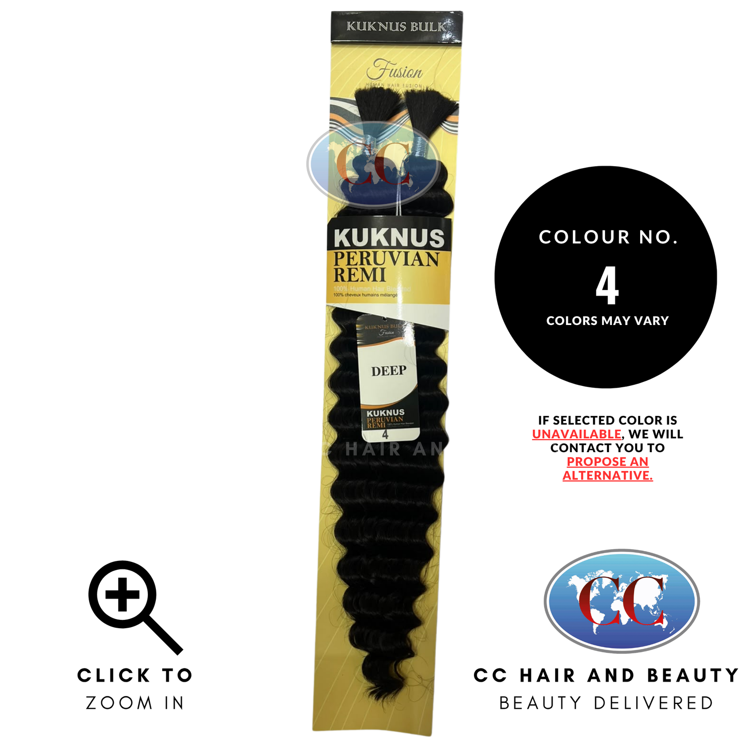 Kuknus Bulk Peruvian Remi 100% Human Hair Blended - Deep 20" - 4