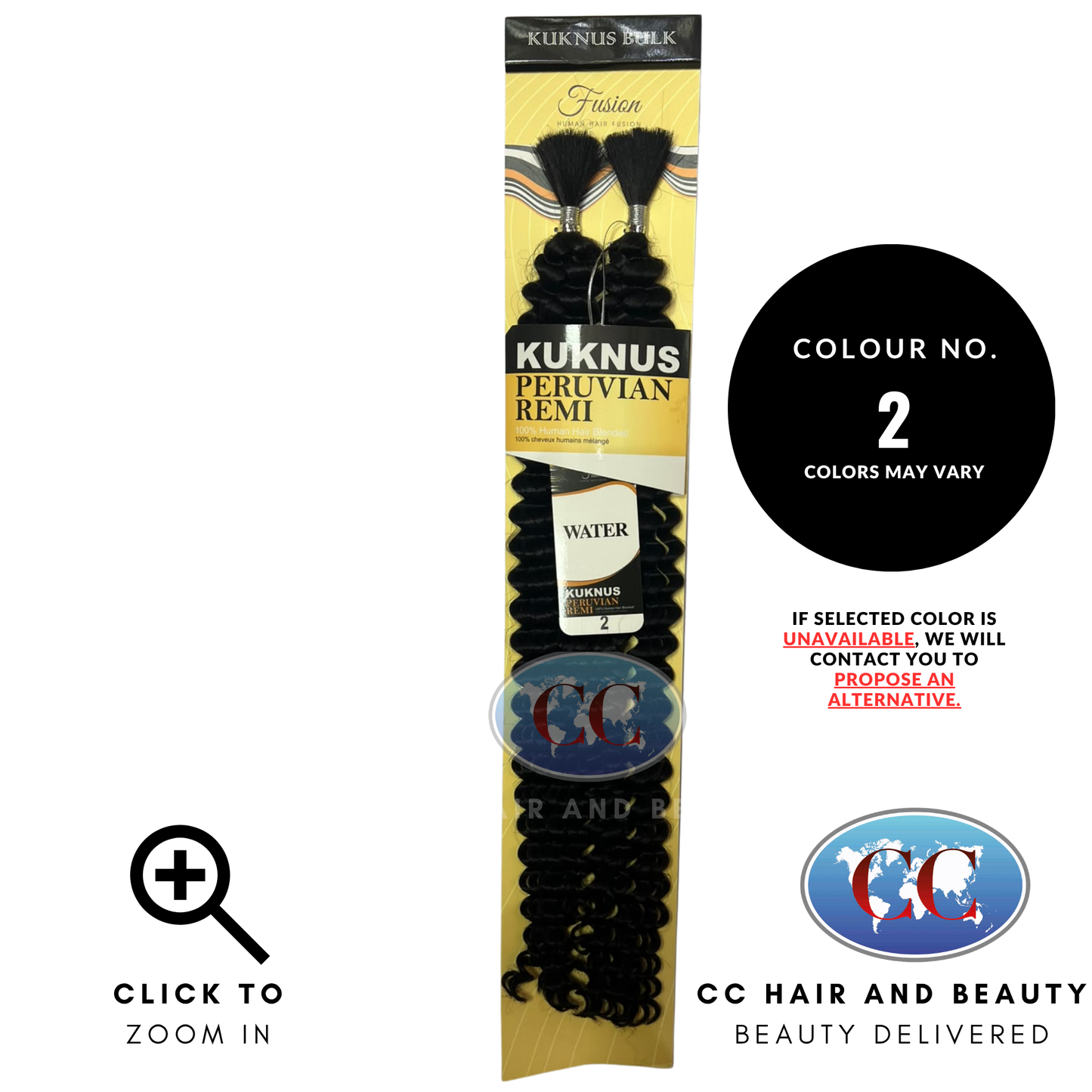 Kuknus Bulk Peruvian Remi 100% Human Hair Blended - Water Wave 20" - 2