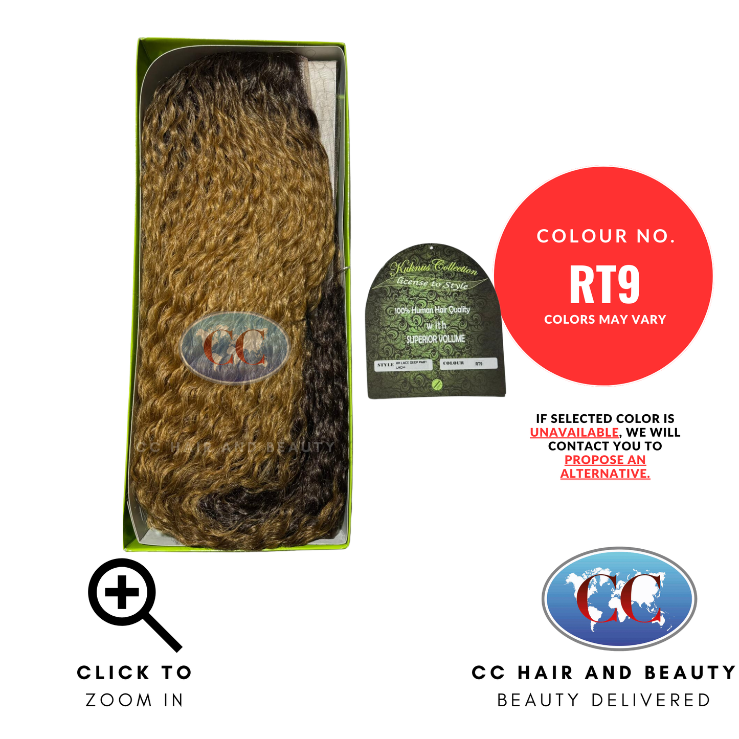 Kuknus Collection 100% Human Hair Remi Quality-HH LACE DEEP PART LACHI-Colour RT9