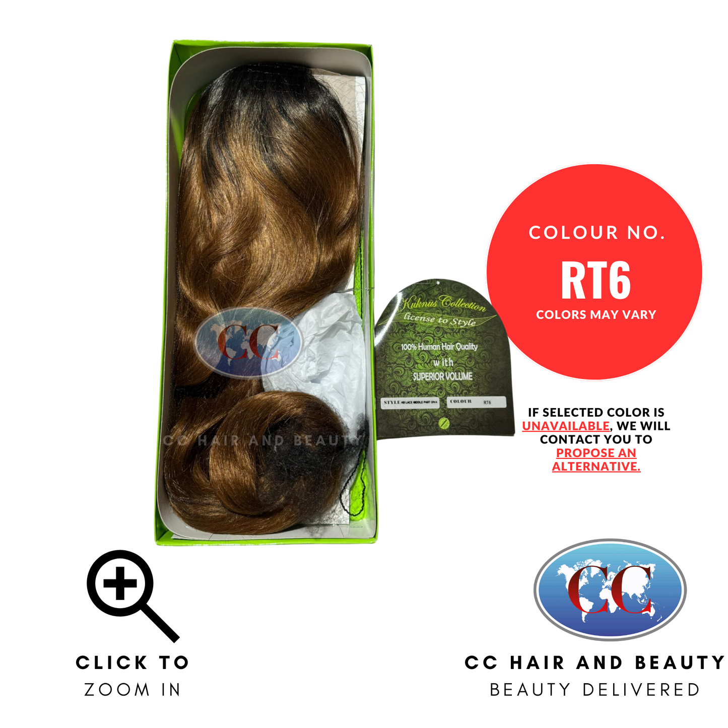 Kuknus Collection 100% Human Hair Remi Quality-LACE MIDDLE PART DIVA-Colour RT6