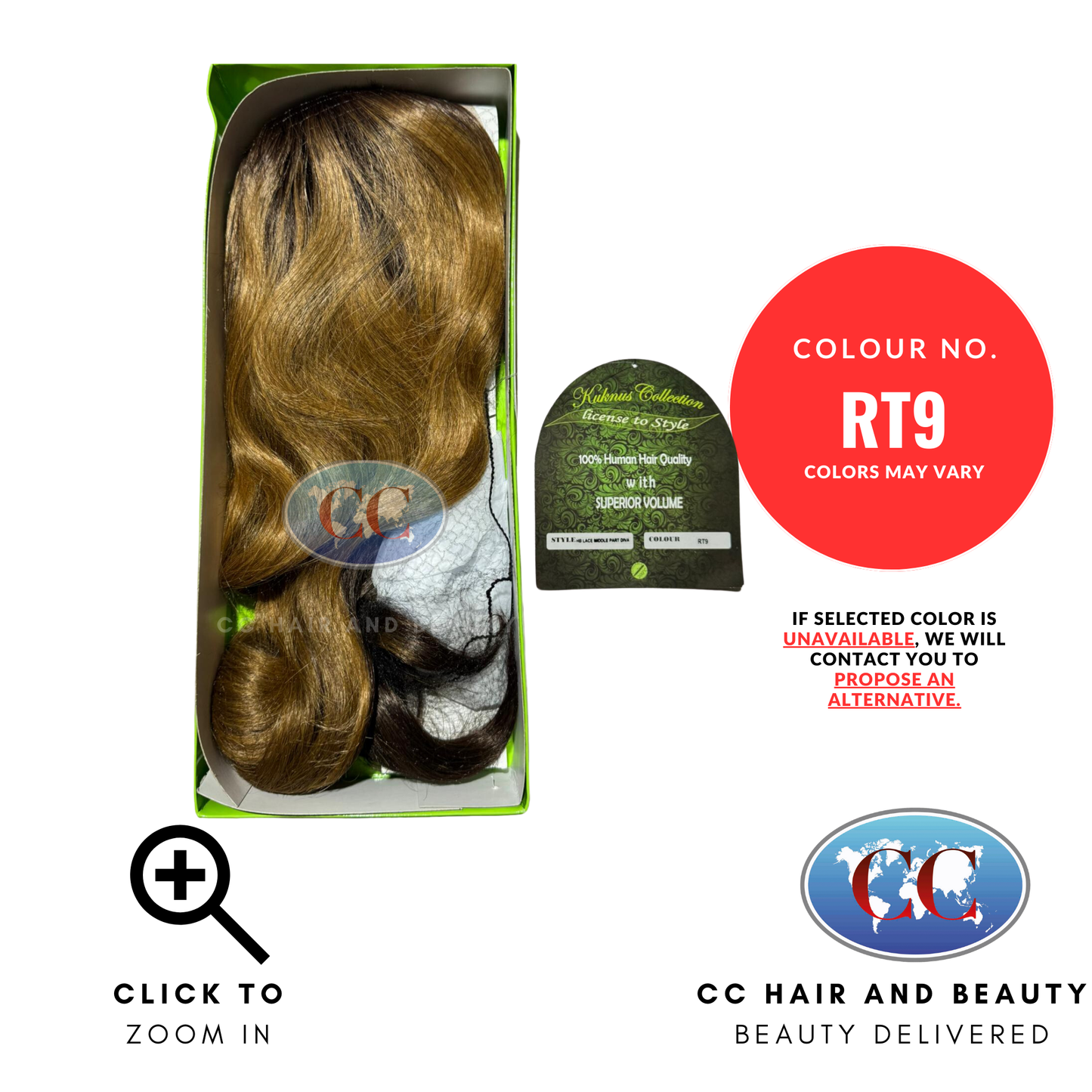 Kuknus Collection 100% Human Hair Remi Quality-LACE MIDDLE PART DIVA-Colour RT9
