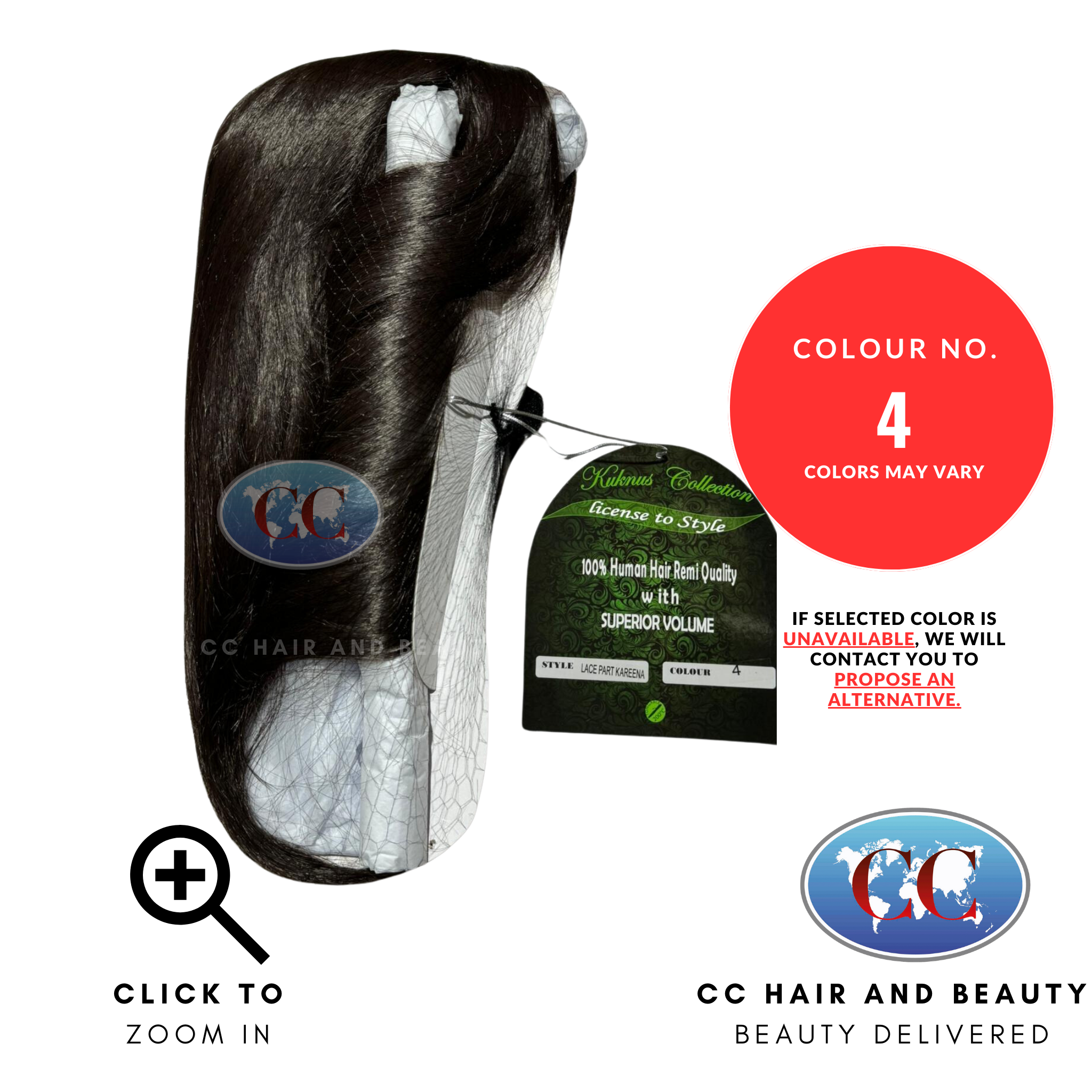 Kuknus Collection 100% Human Hair Remi Quality-Lace Part Kareena-Colour 4