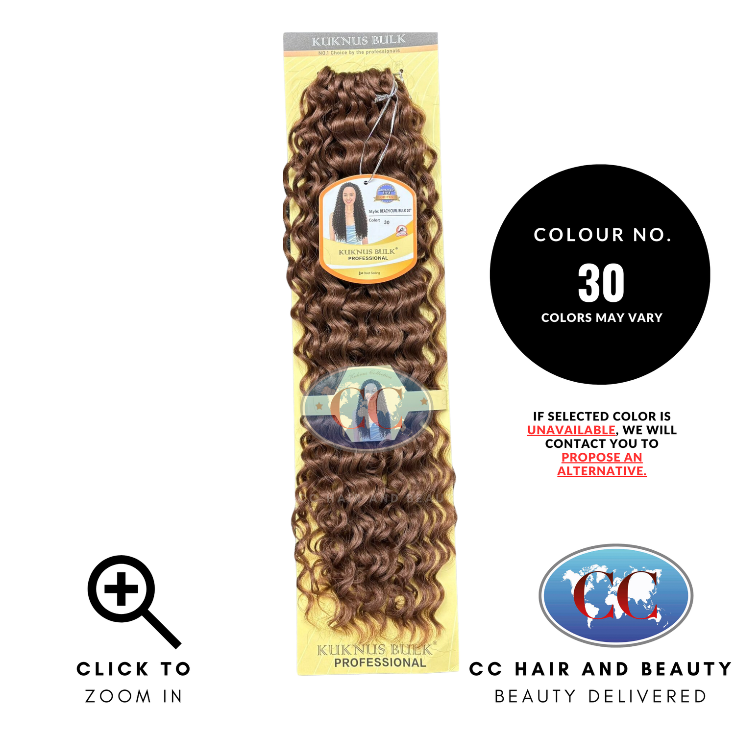 Kuknus Collection Crochet Beach Curl Bulk 20''-Colour 30